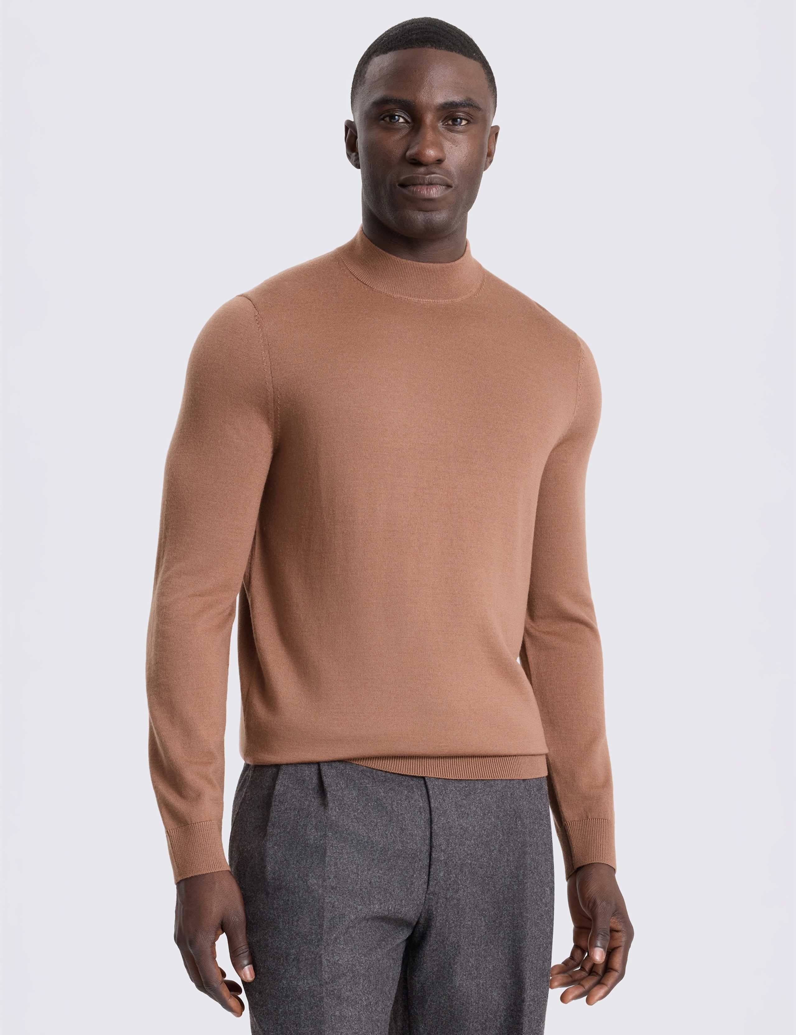 Merino Wool Rich Roll Neck Jumper