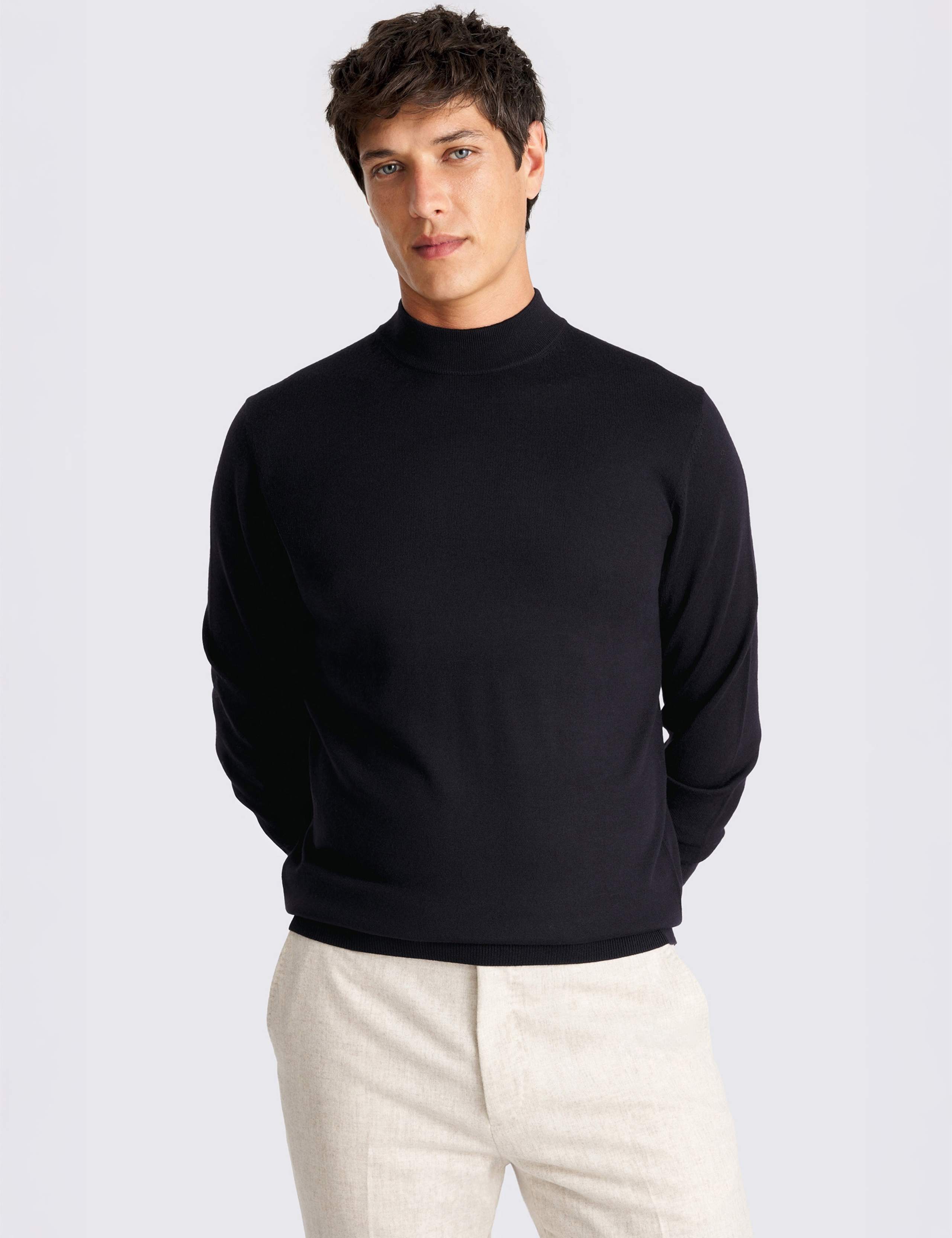 Merino Wool Rich Roll Neck Jumper