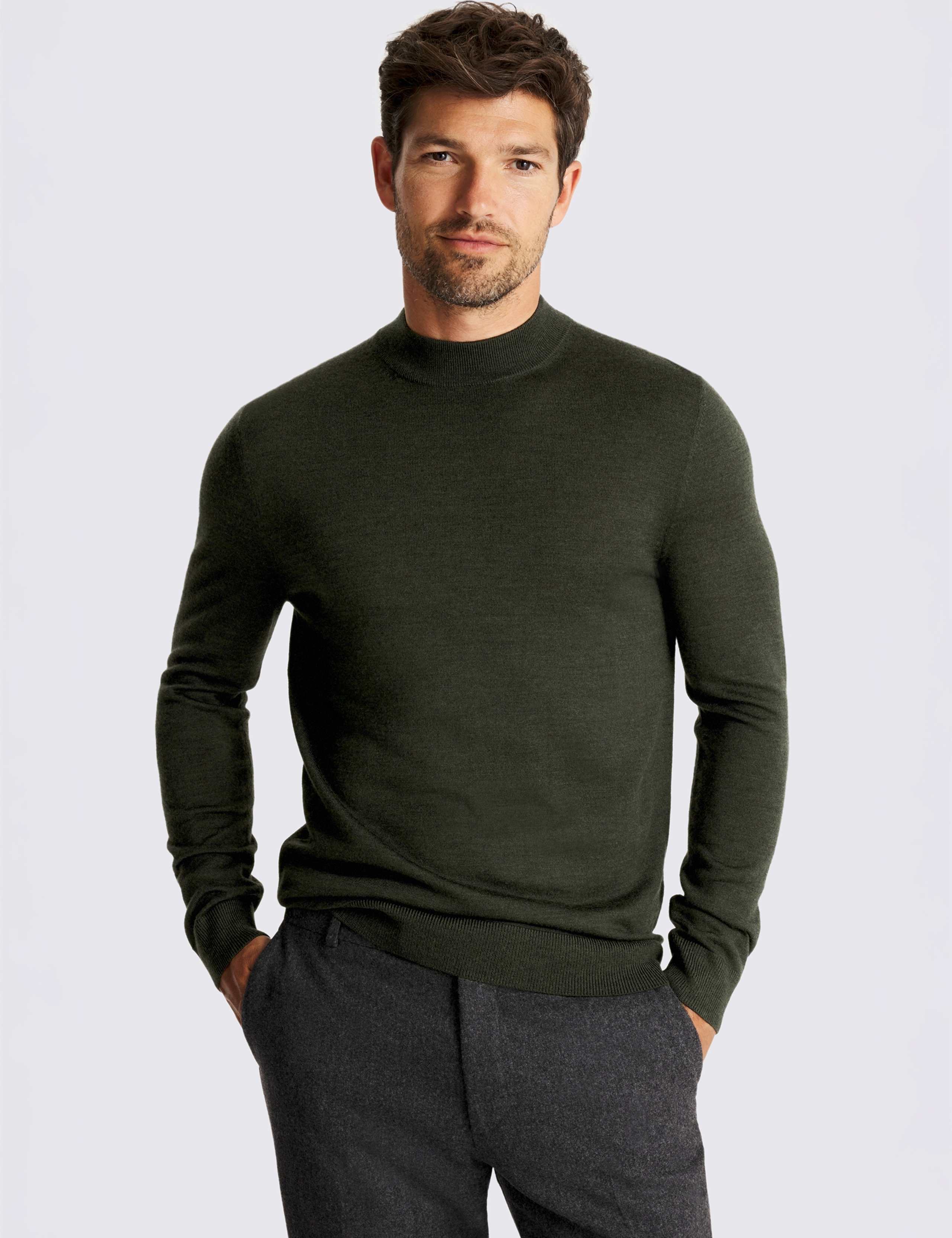 Merino Wool Rich Roll Neck Jumper