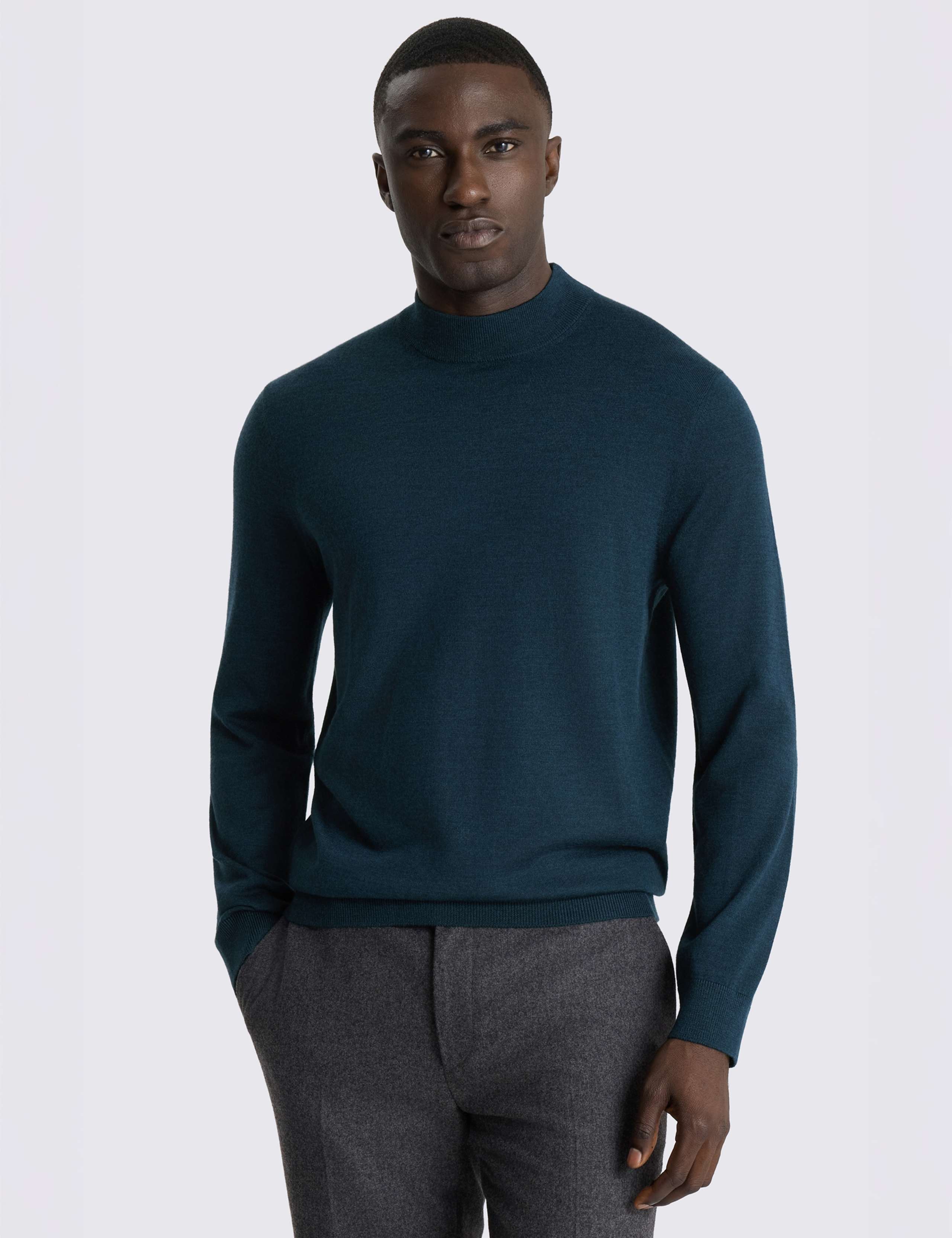 Merino Wool Rich Mock Neck Jumper