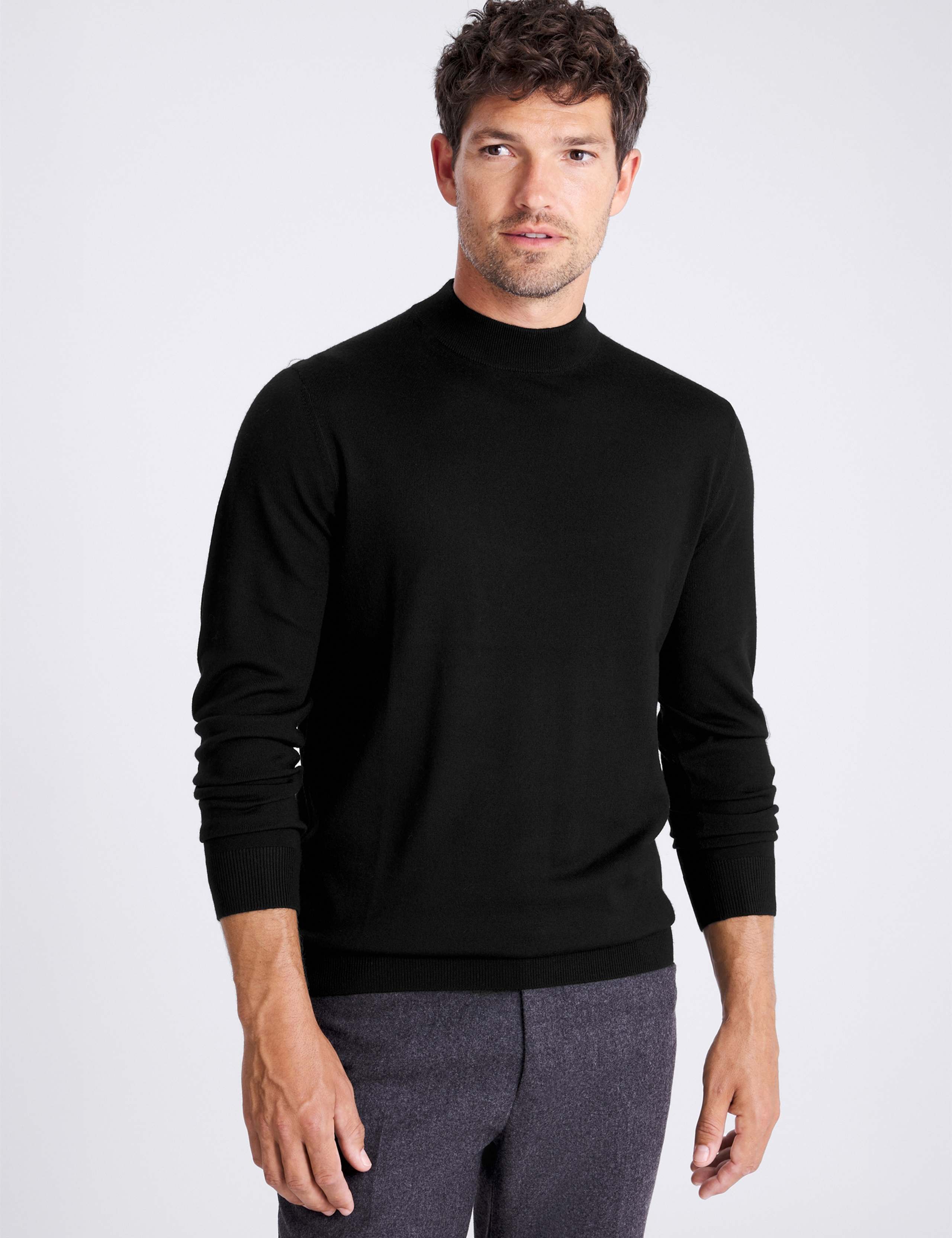 Merino Wool Rich Roll Neck Jumper