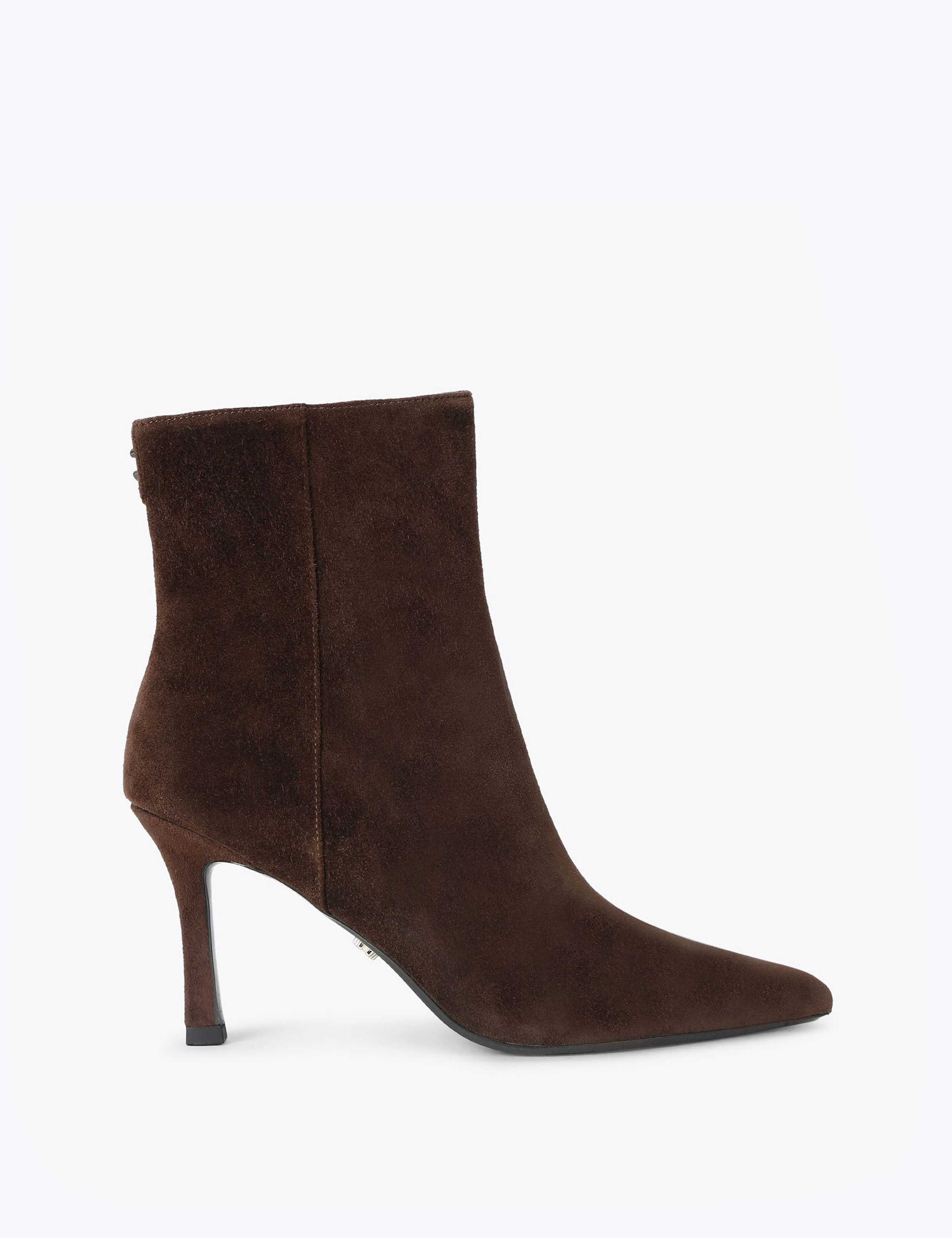 Suede Stiletto Heel Pointed Toe Ankle Boots