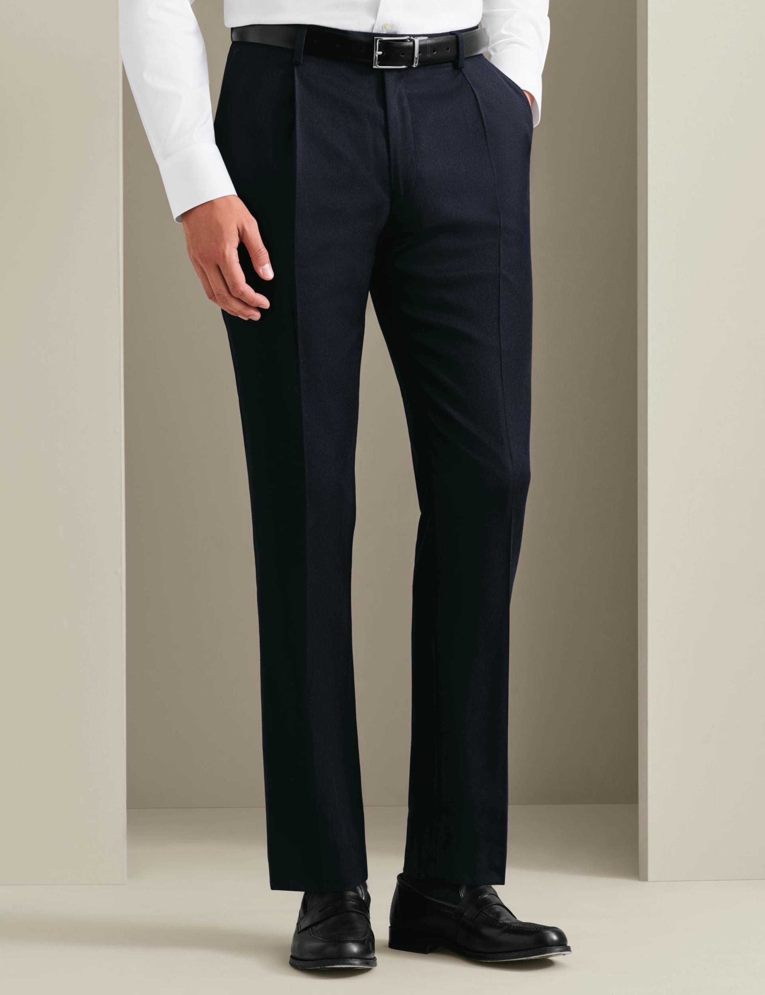 Slim Fit Wool Rich Flannel Trousers