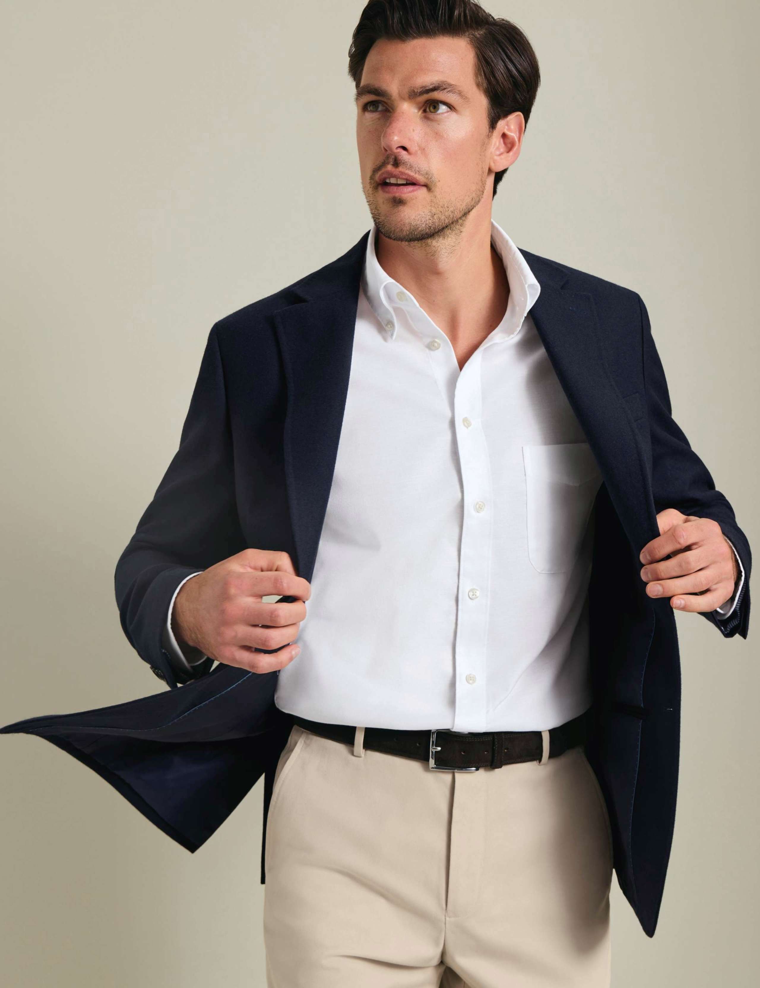 Slim Fit Pure Wool Textured Jacket