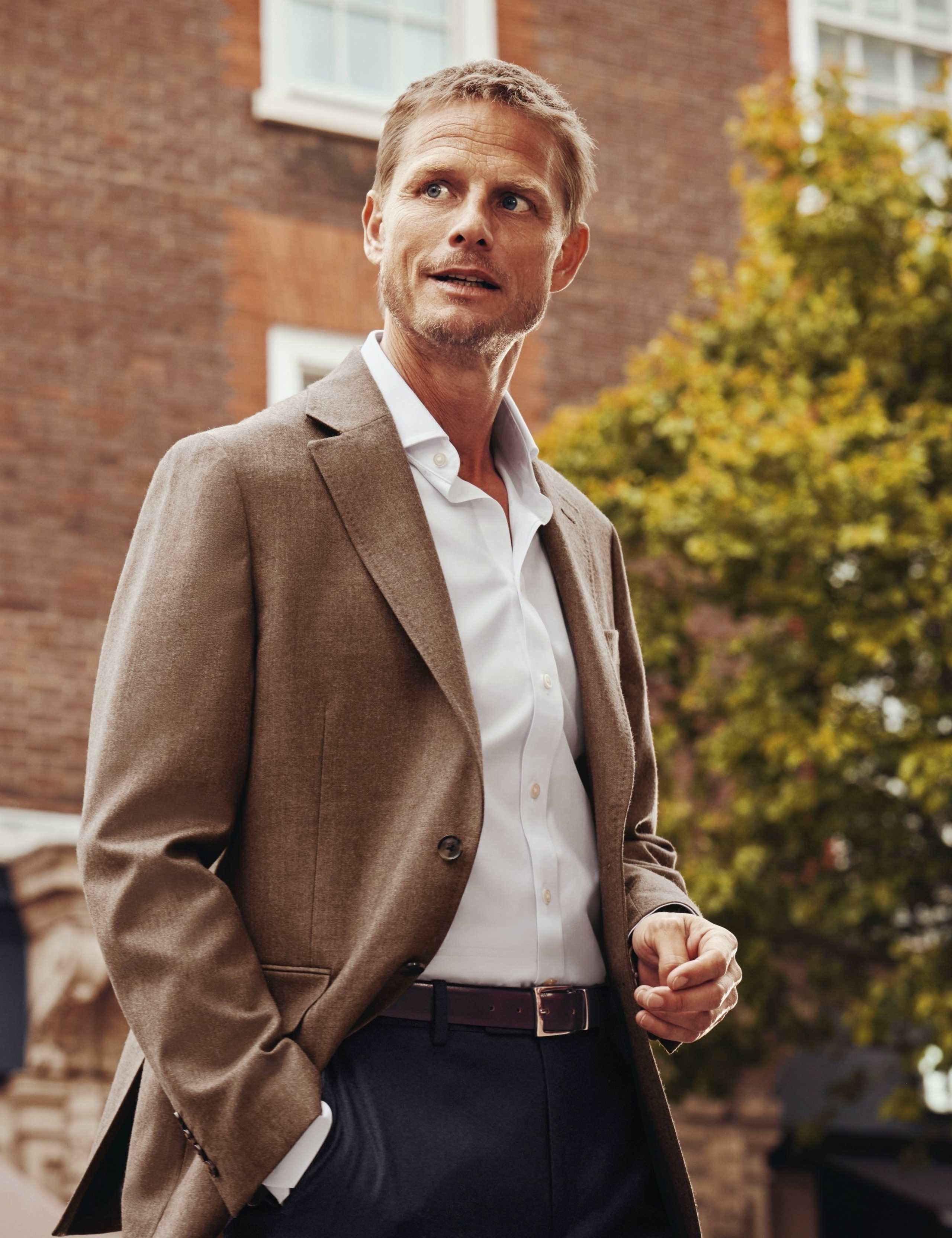 Slim Fit Pure Wool Textured Jacket