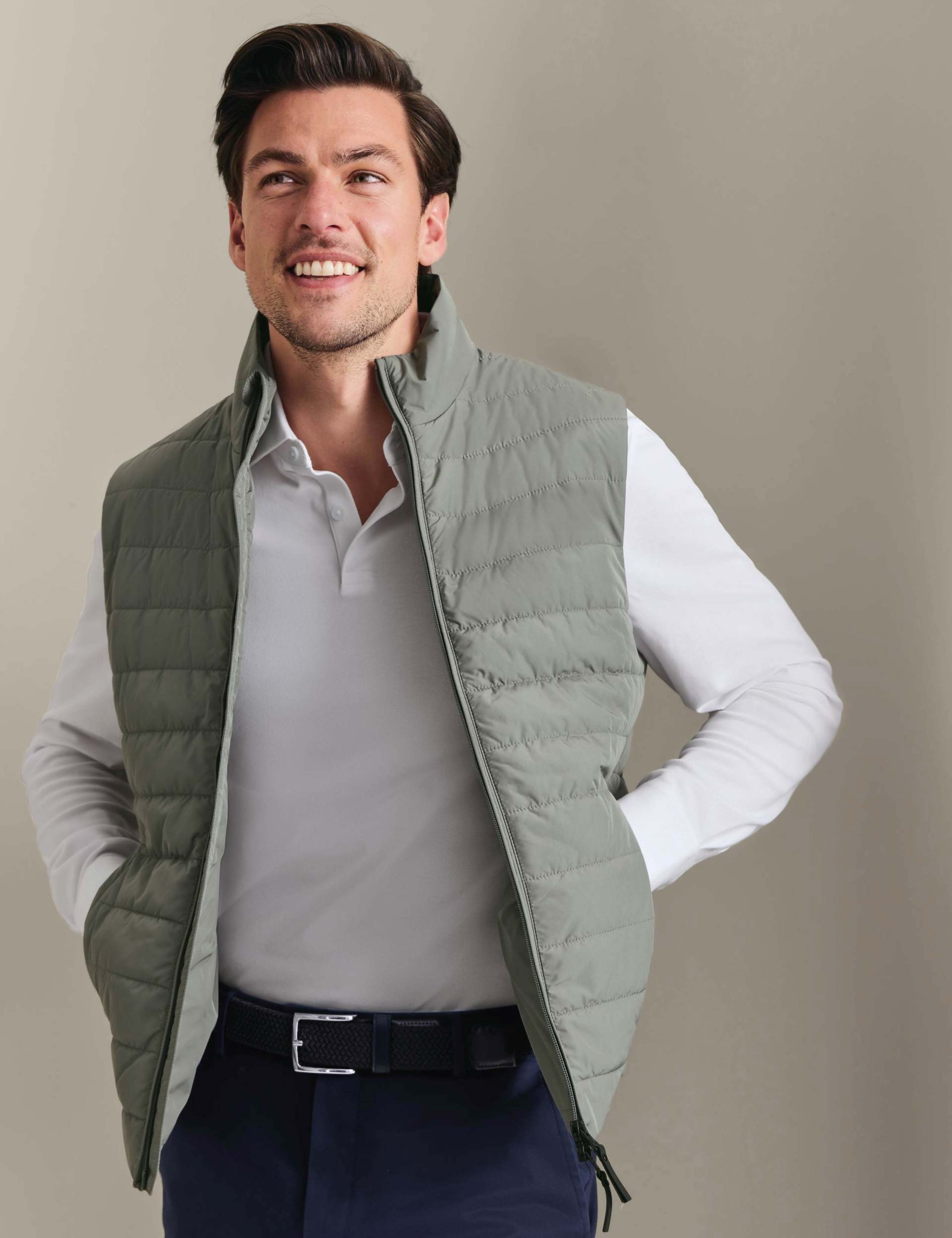 Regular Fit Textured Collared Neck Gilet