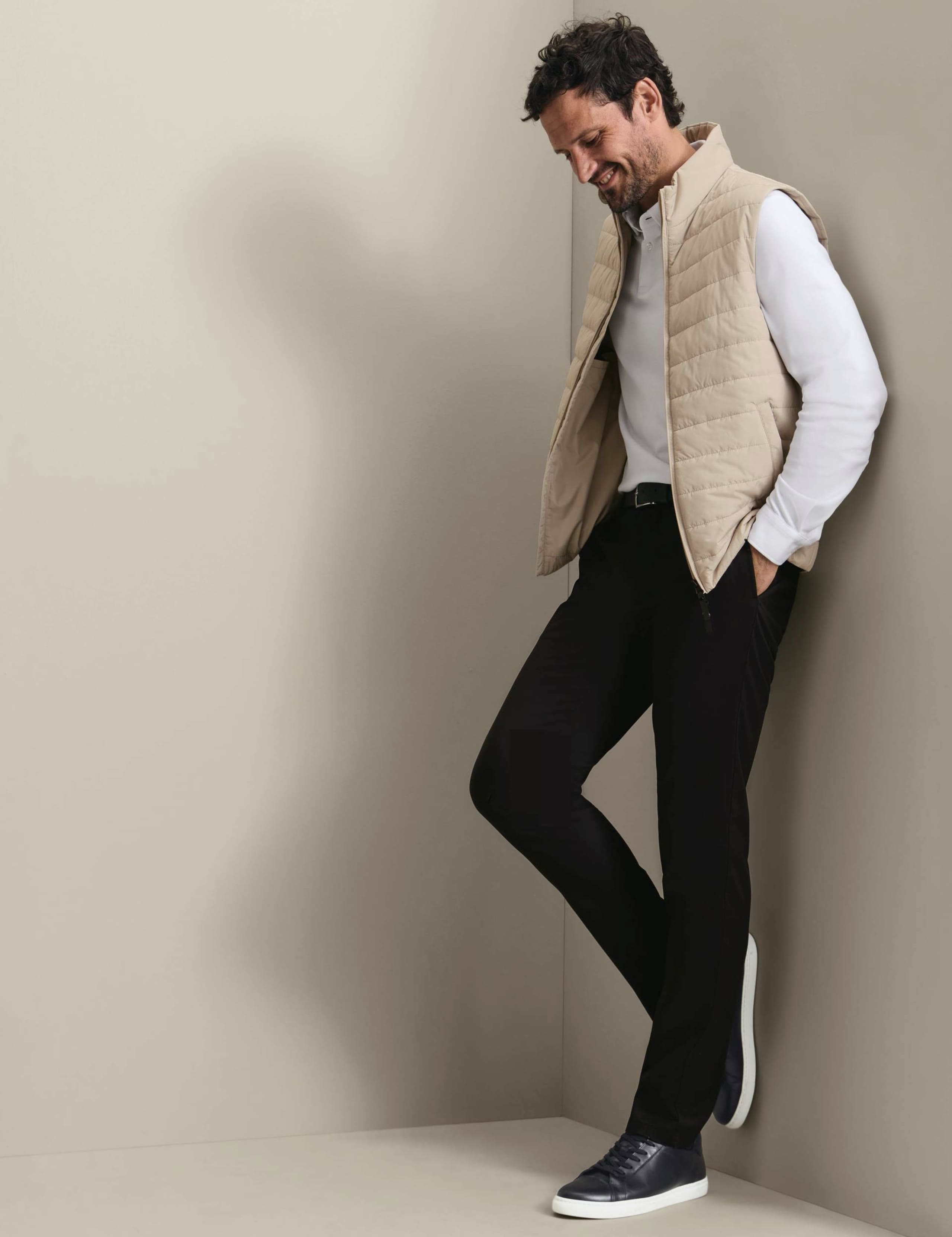 Regular Fit Textured Collared Neck Gilet