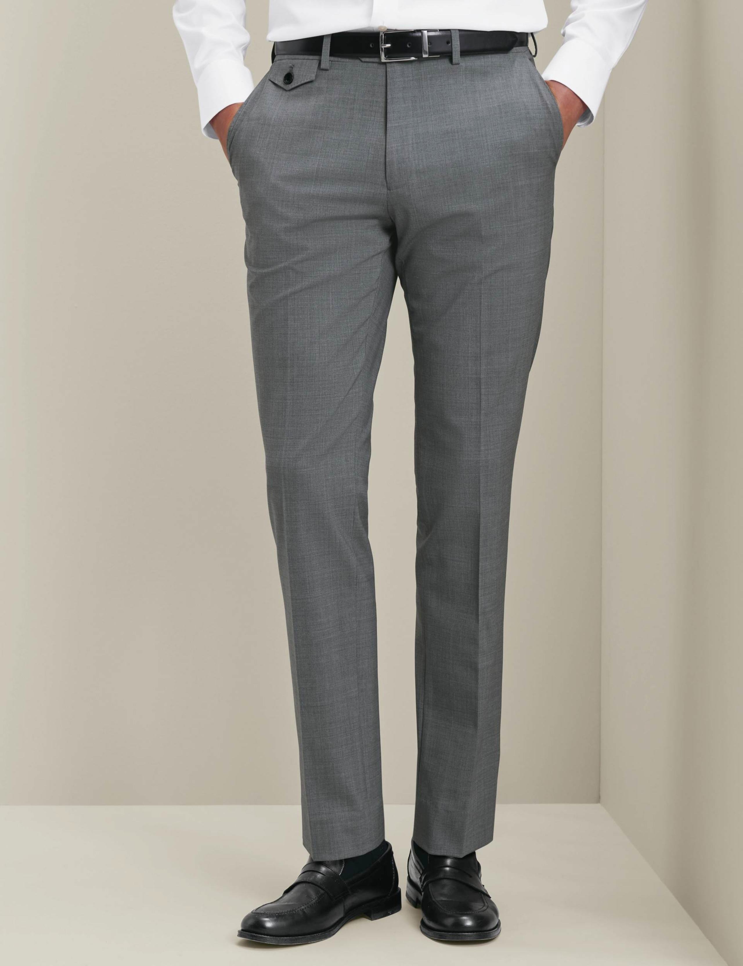Slim Fit Wool Rich Flat Front Stretch Trousers