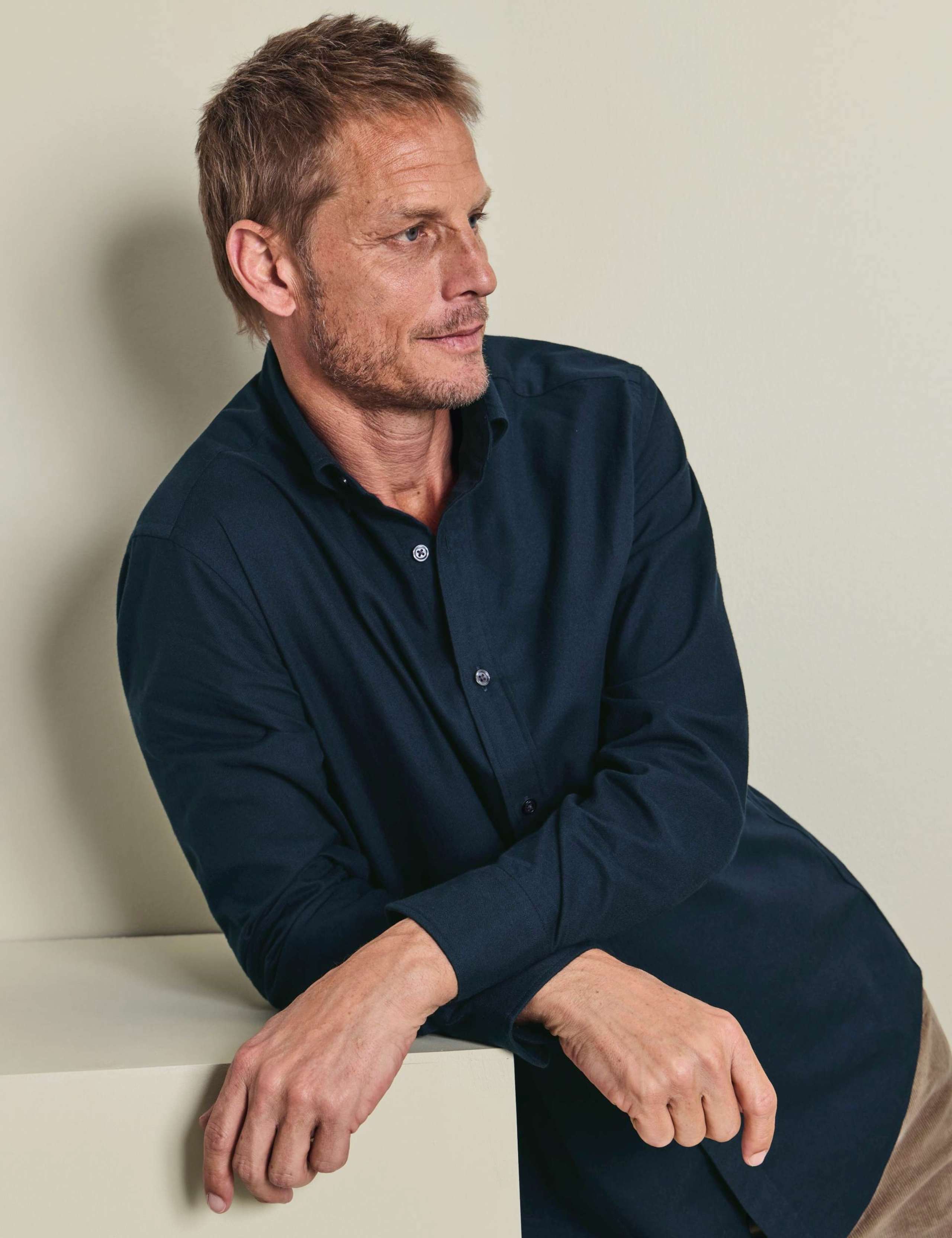 Long Sleeve Brushed Cotton Flannel Shirt