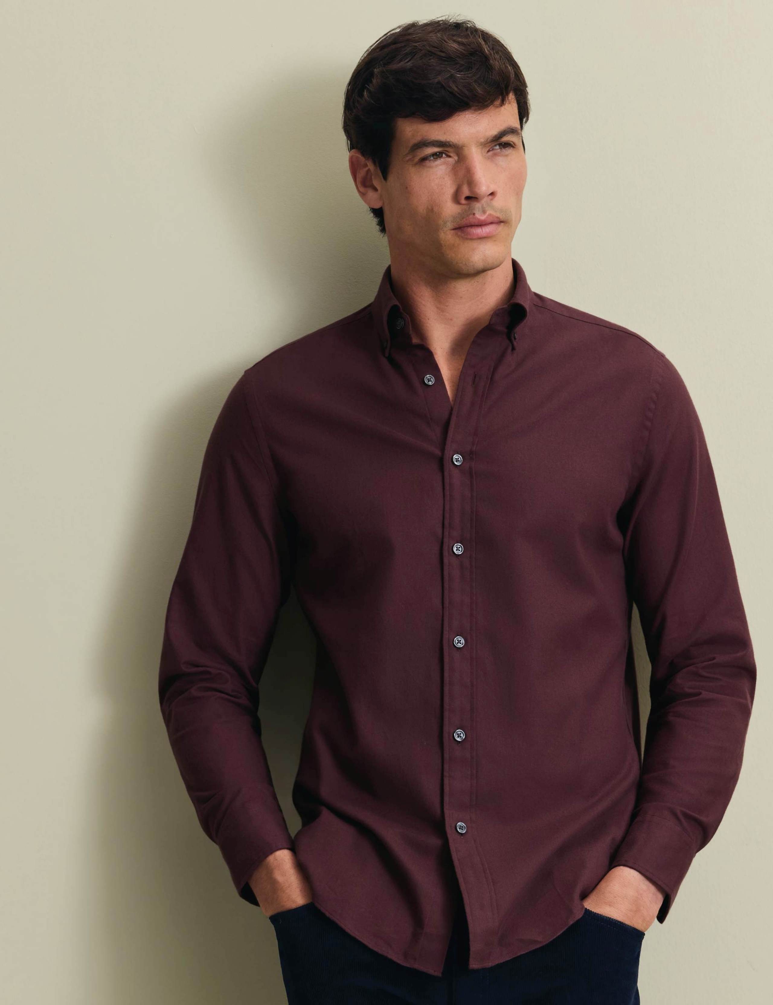 Long Sleeve Brushed Cotton Flannel Shirt