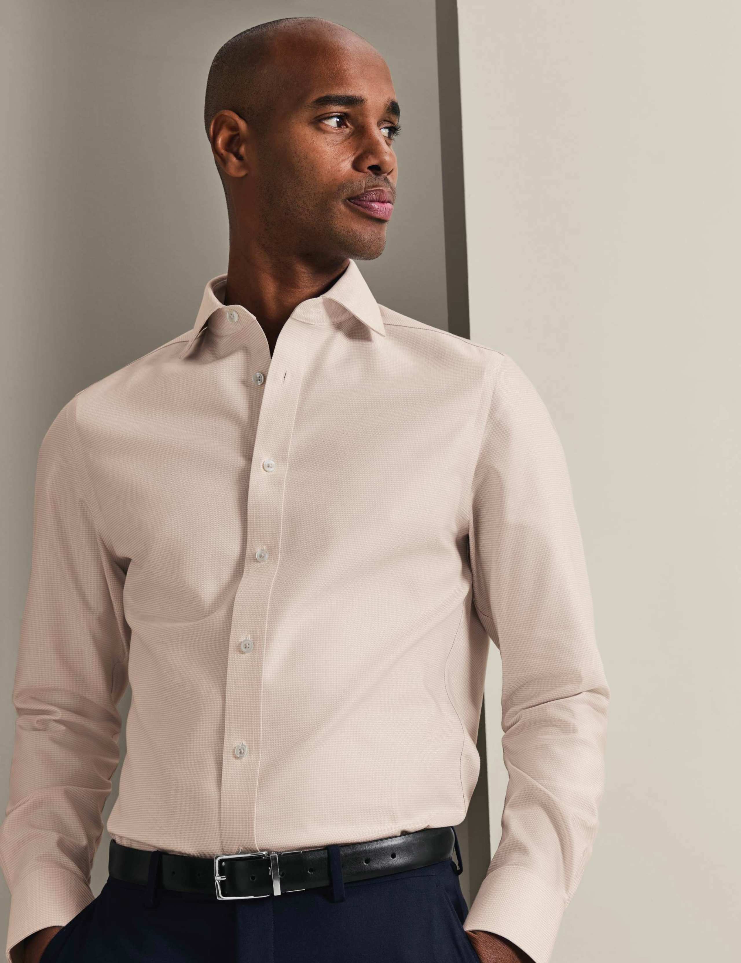 Regular Fit Non Iron Pure Cotton Textured Shirt
