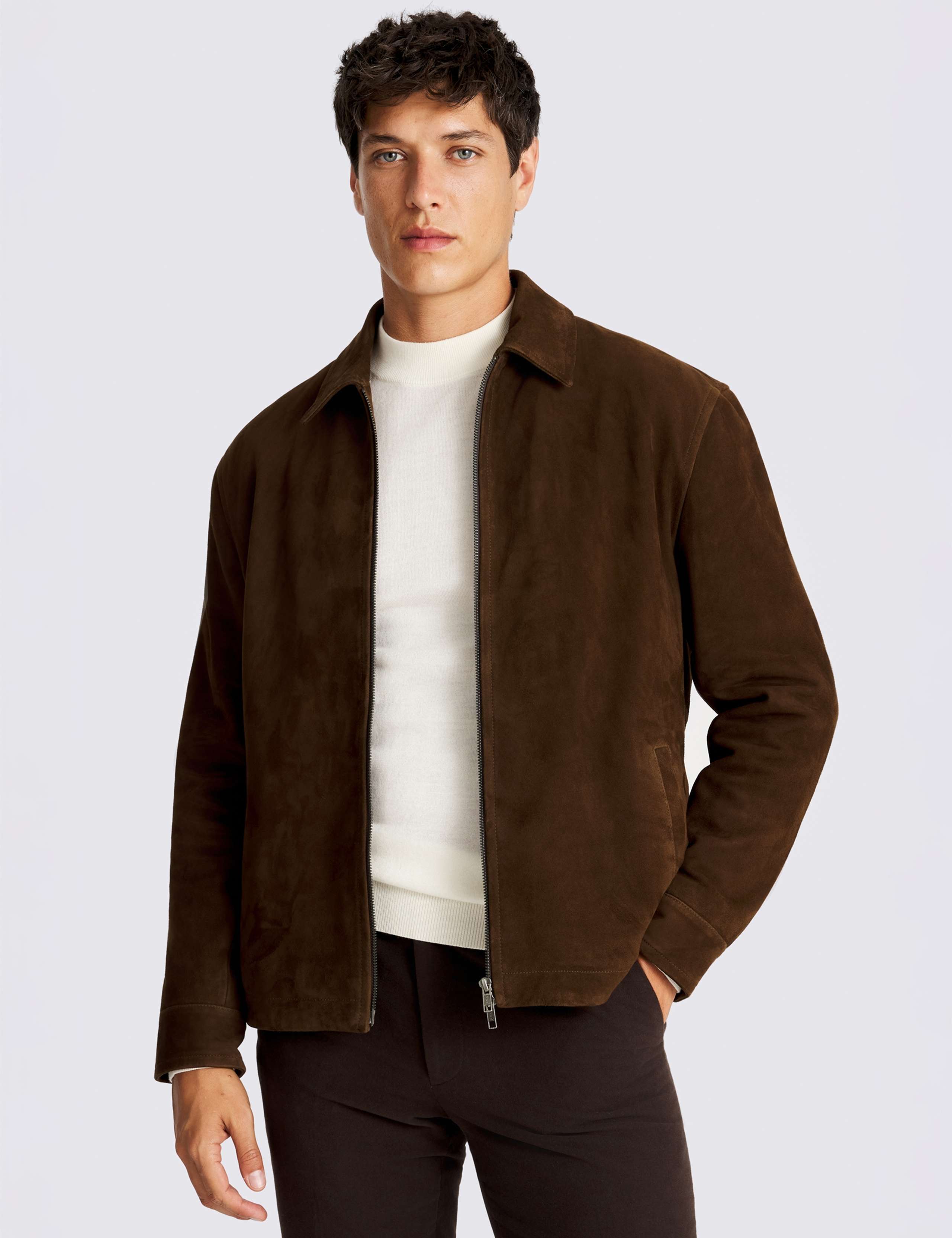 Suede Harrington Jacket