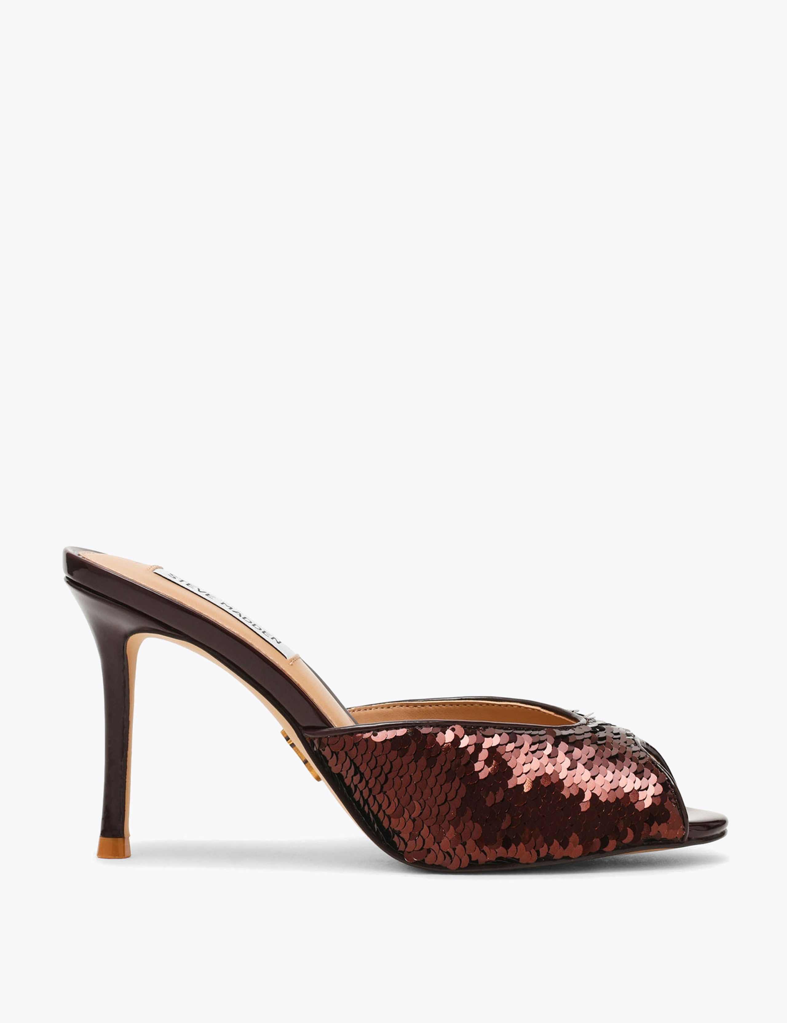 Rollout Sequin Open Toe Stiletto Mules