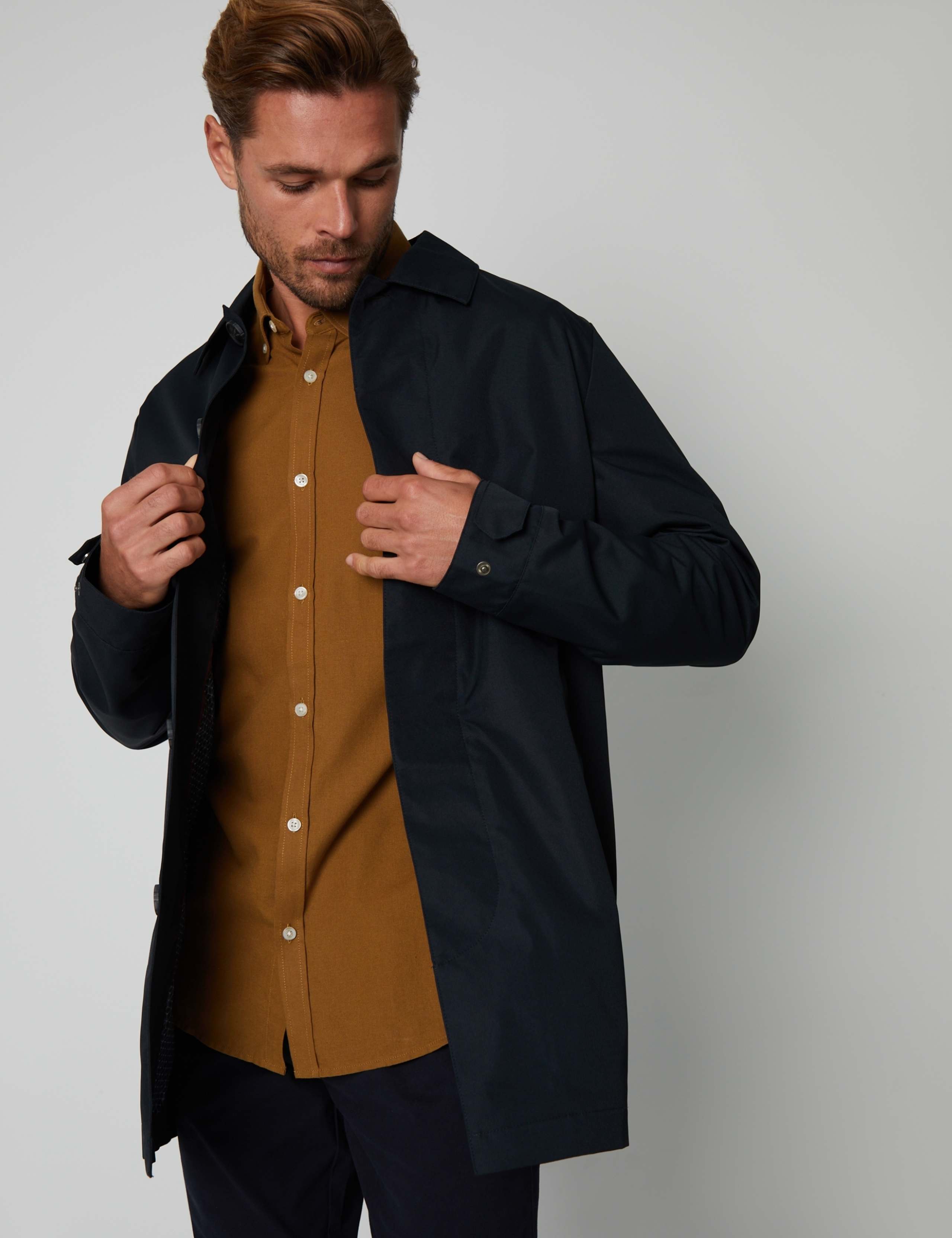 Showerproof Collared Longline Mac