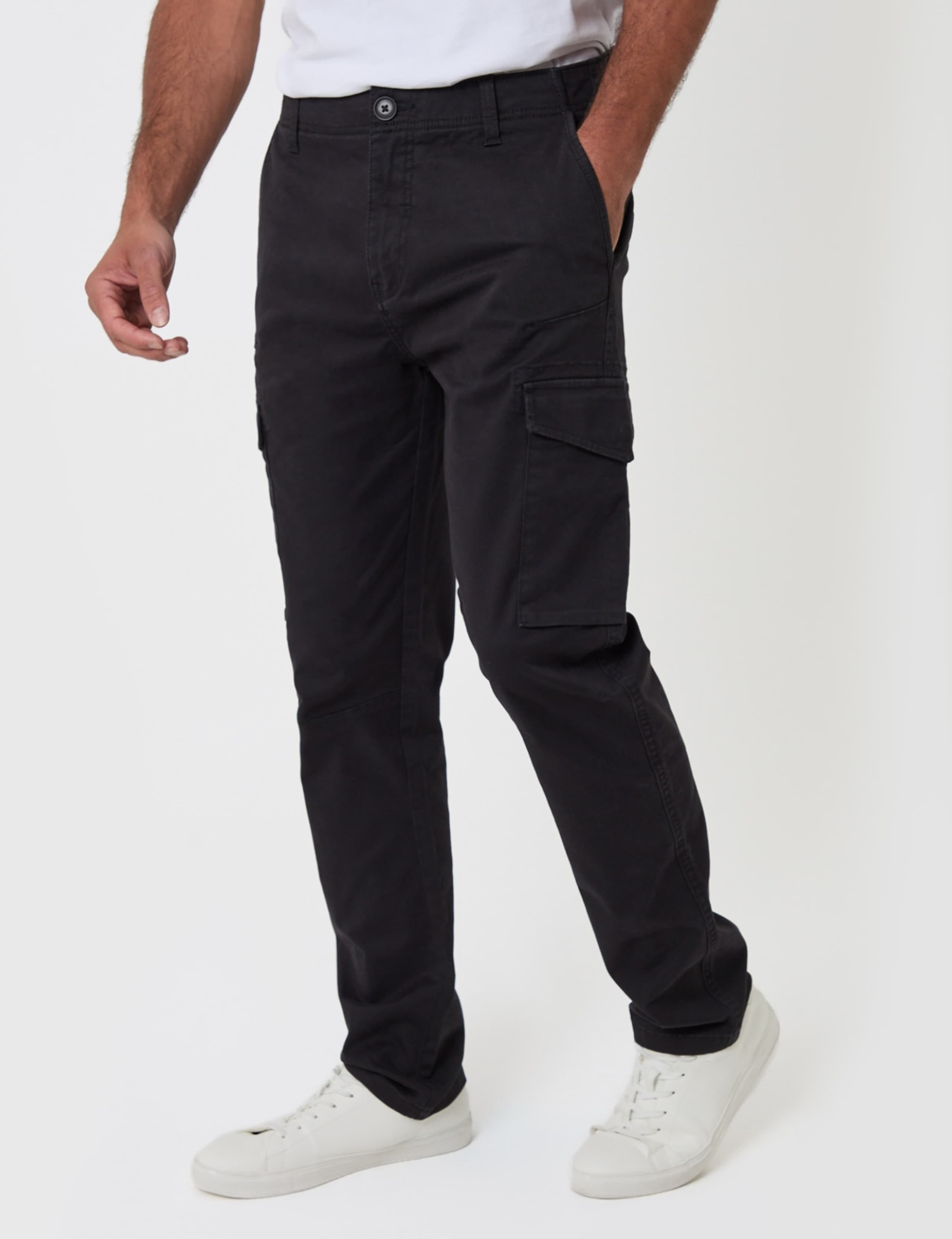 Slim Fit Cotton Rich Cargo Trousers