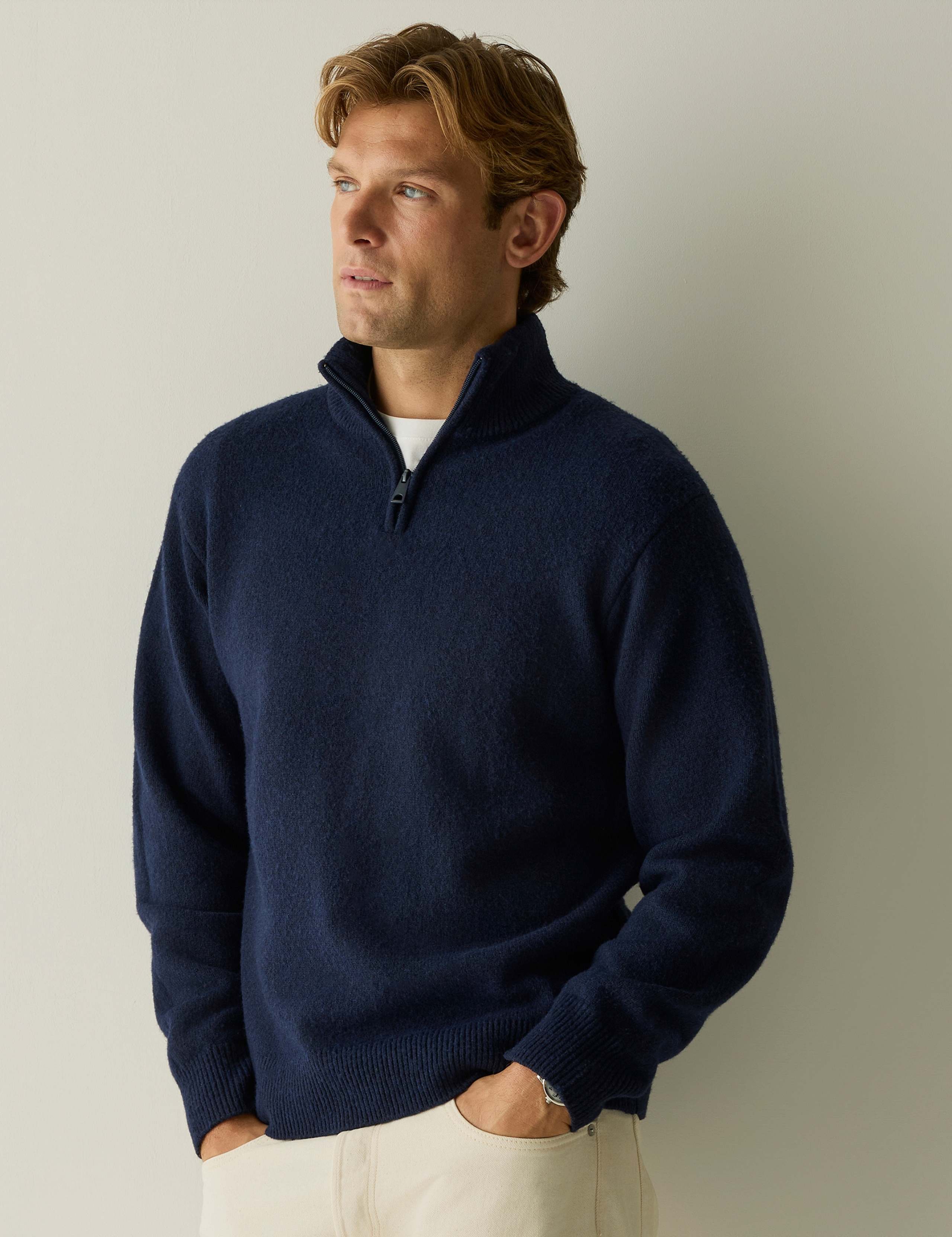 Textured Half Zip Jumper
