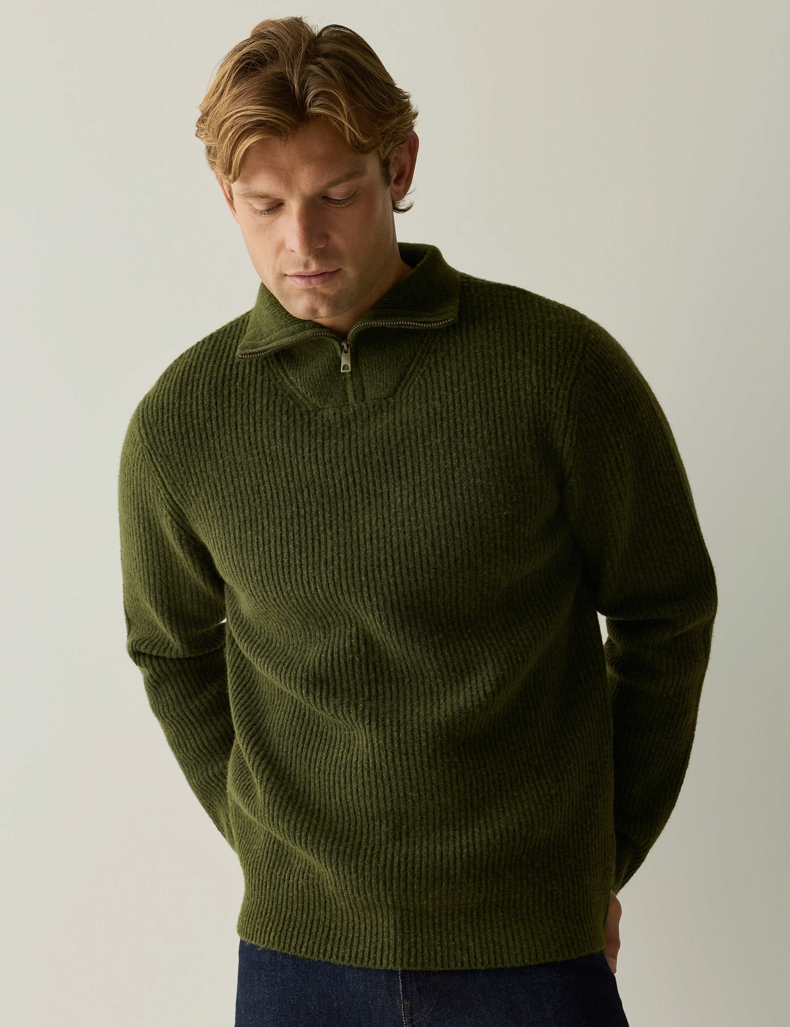 Textured Half Zip Jumper