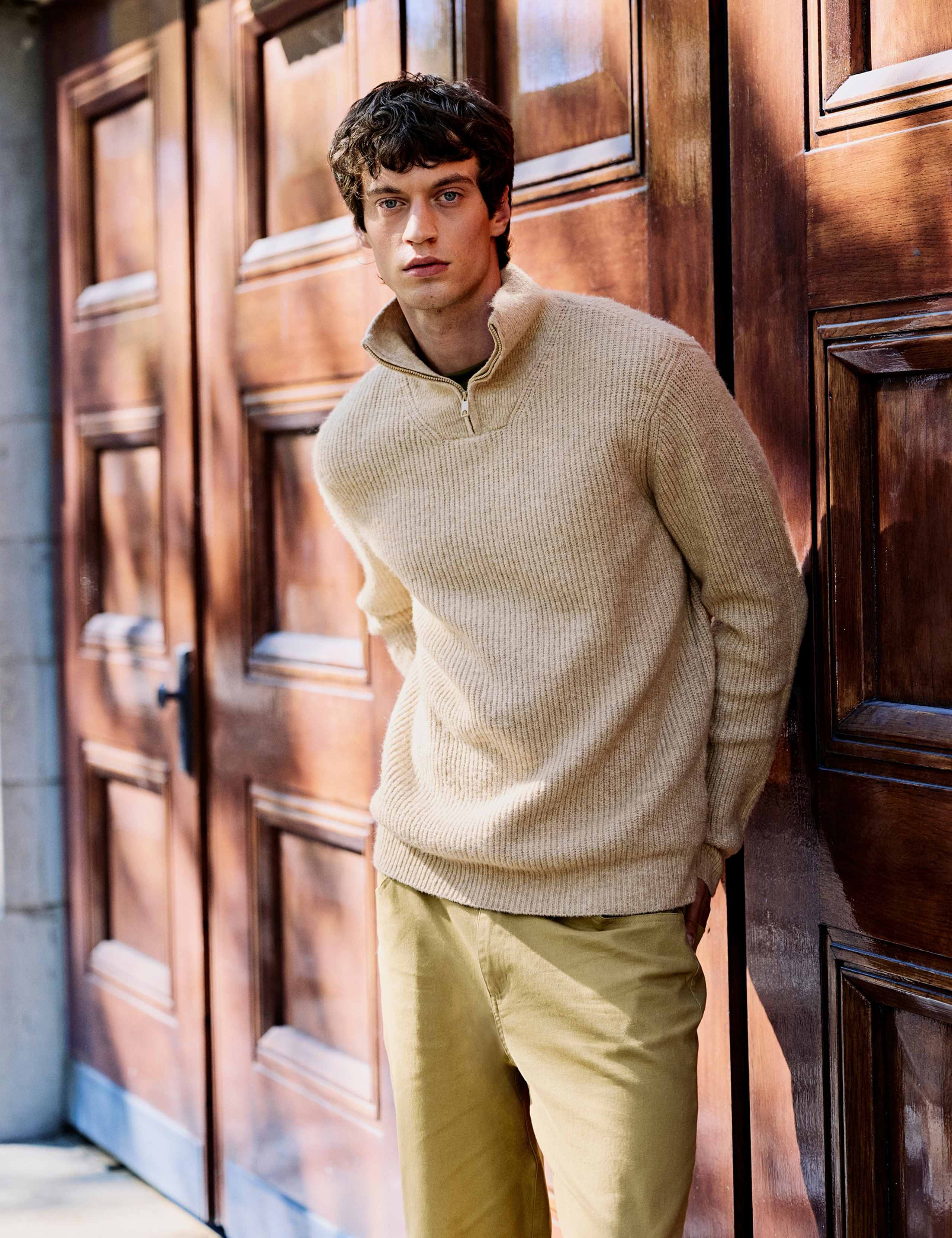 Textured Half Zip Jumper