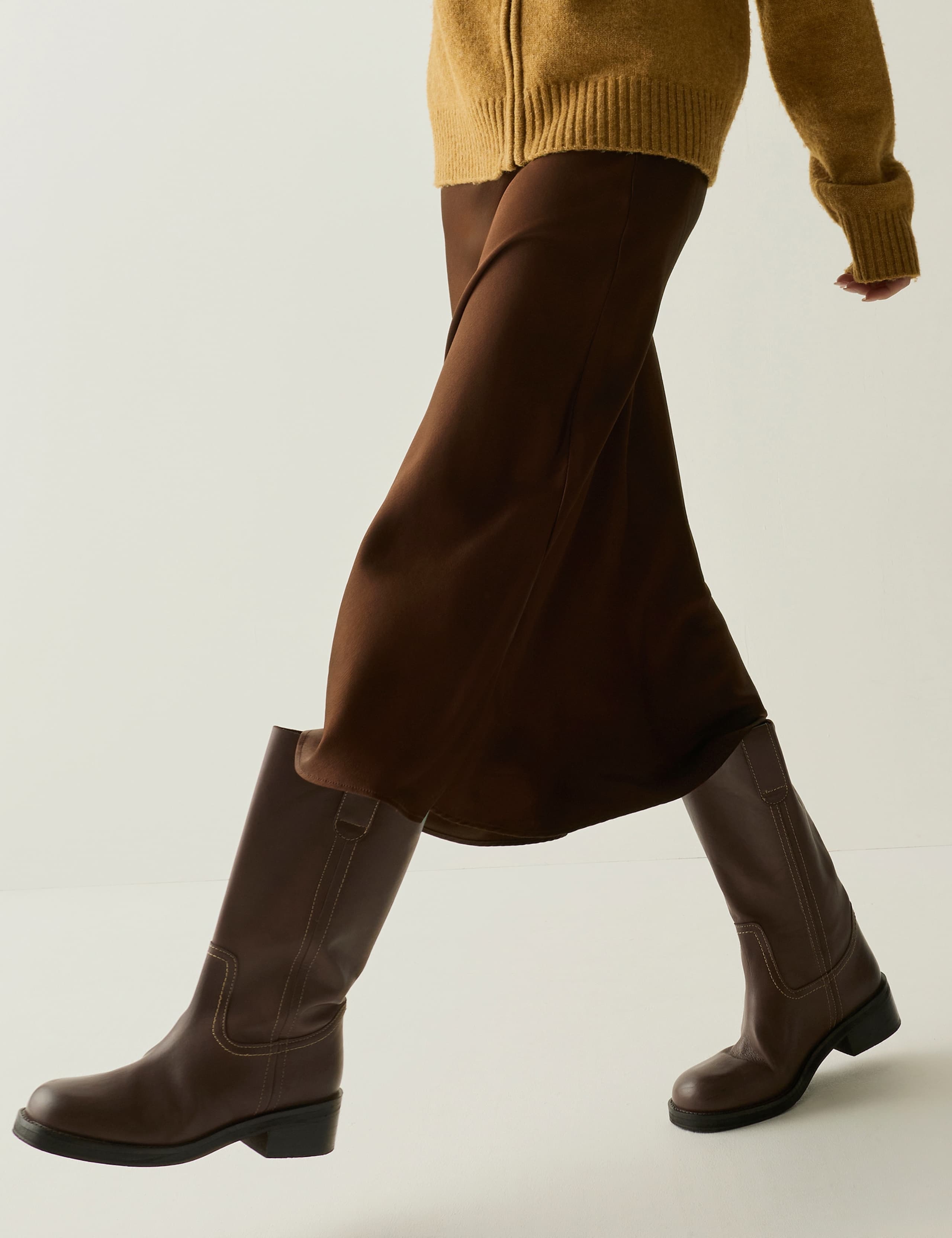 Satin Midi Slip Skirt