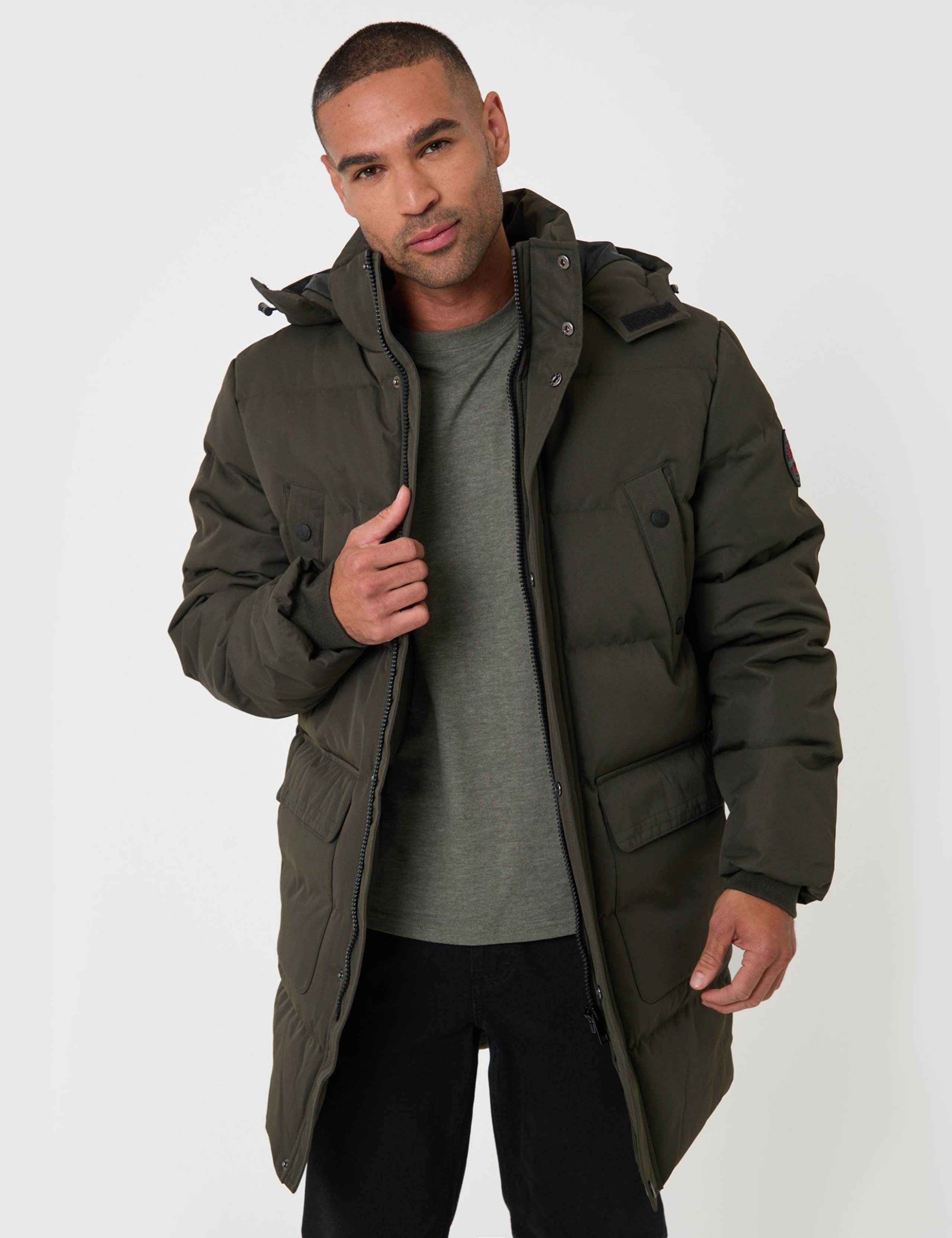 Hooded Puffer Jacket with Adjustable Waist