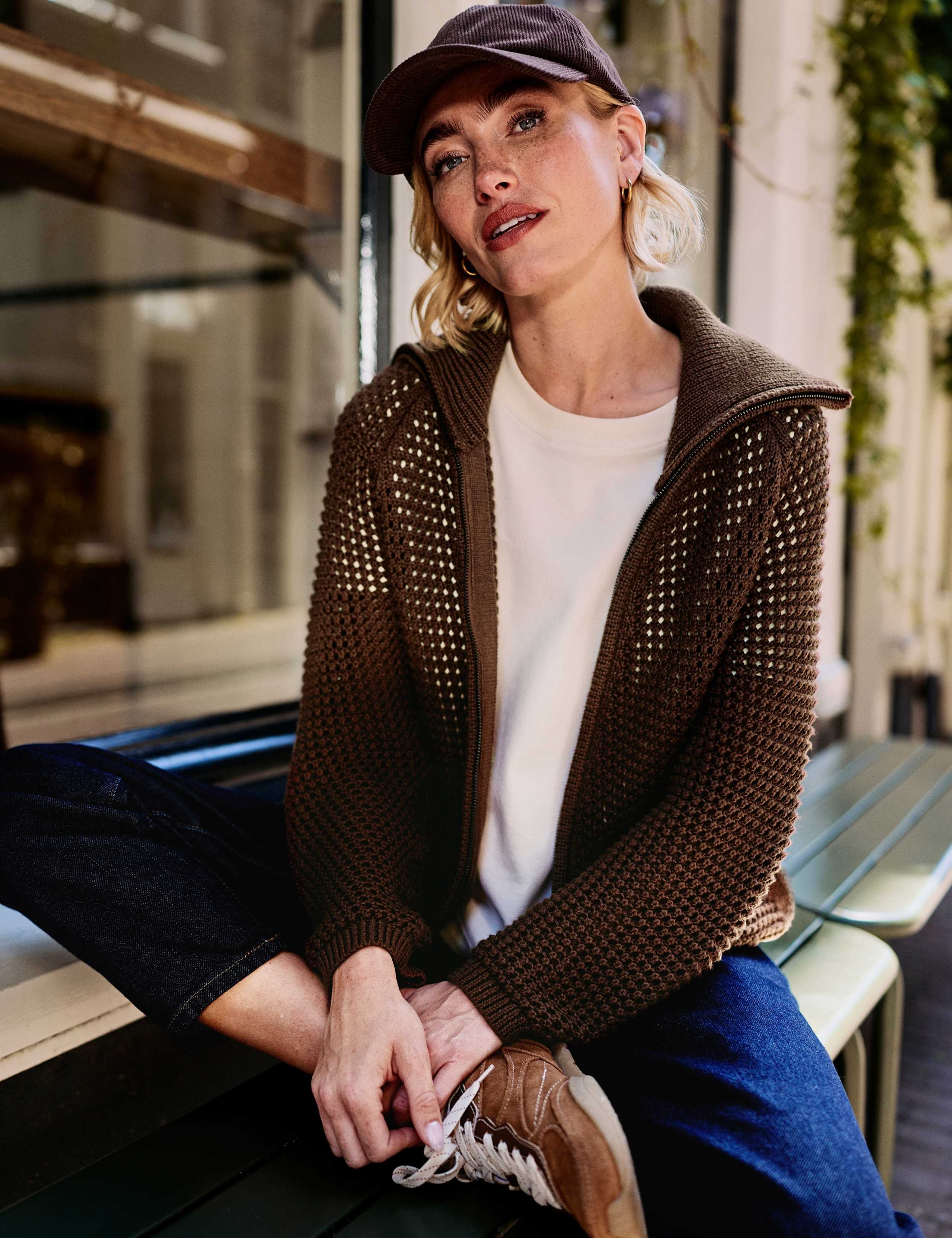 Textured Collared Cardigan