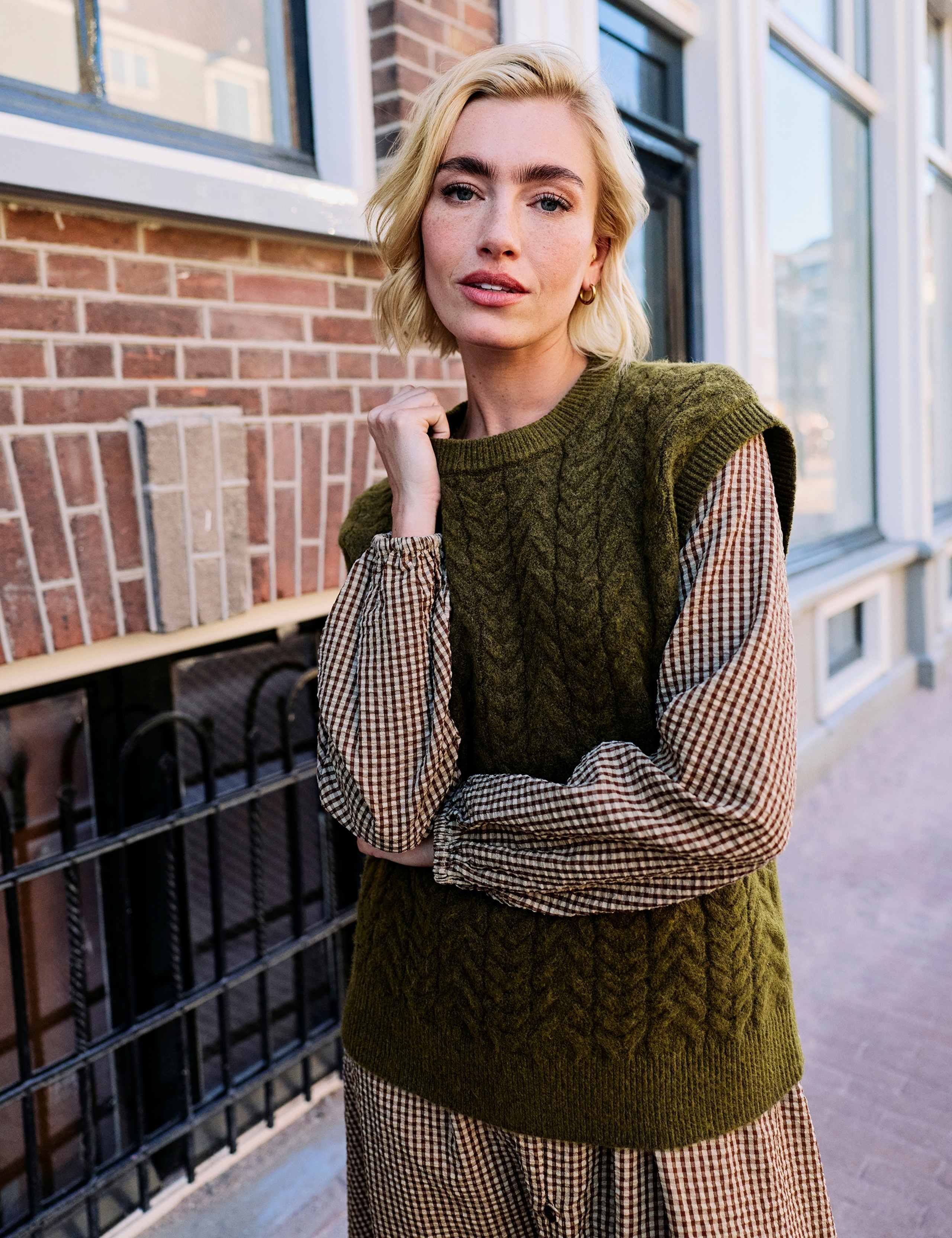 Cable Knit Relaxed Knitted Vest