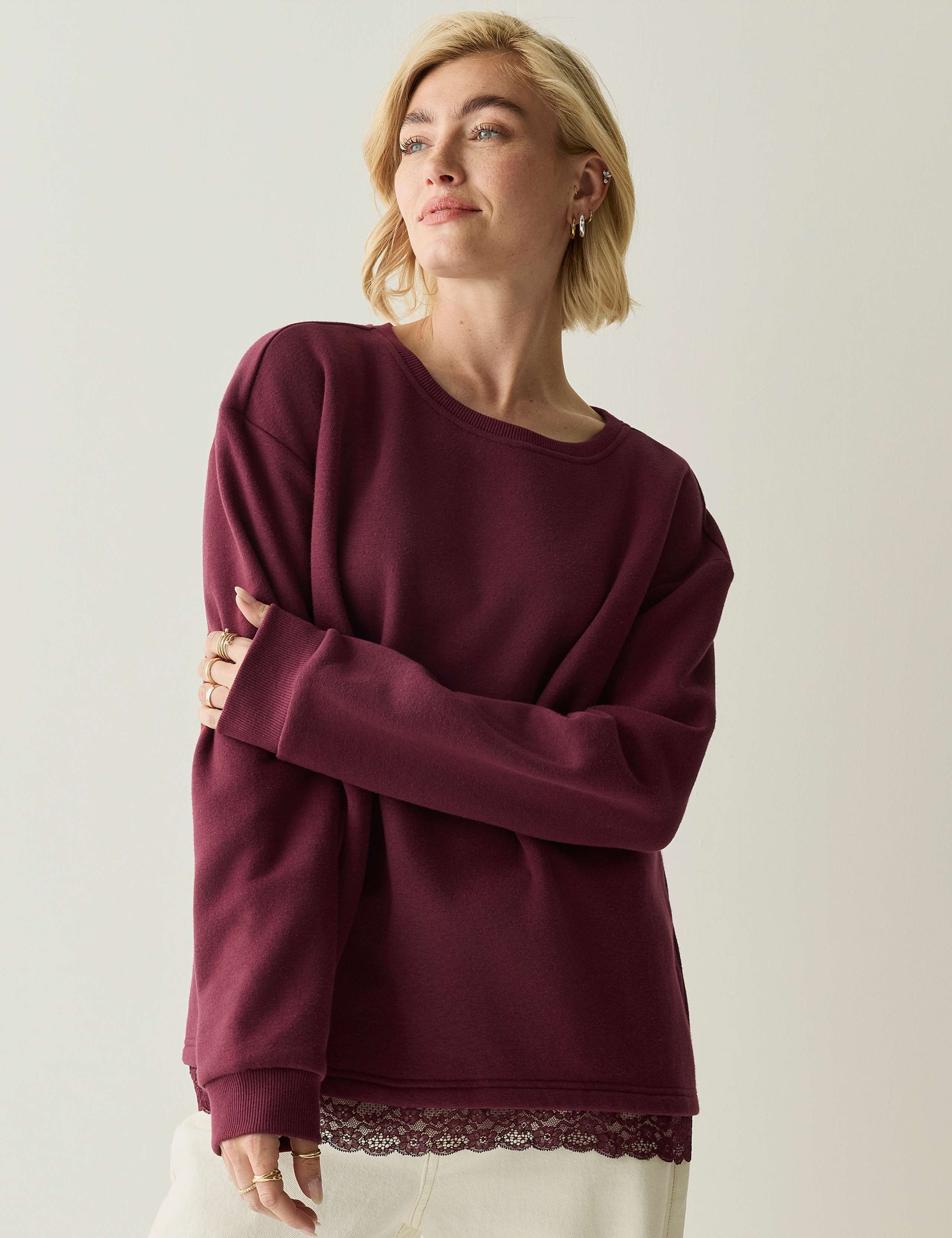 Cotton Rich Relaxed Sweatshirt