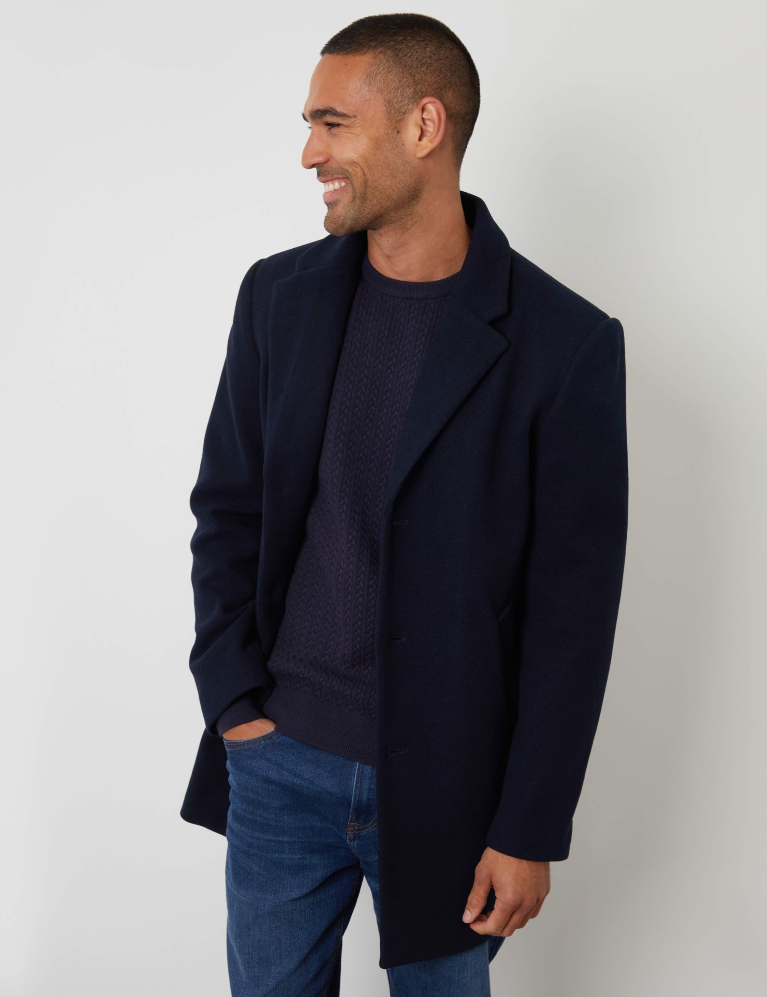 Faux Wool Trench Coat