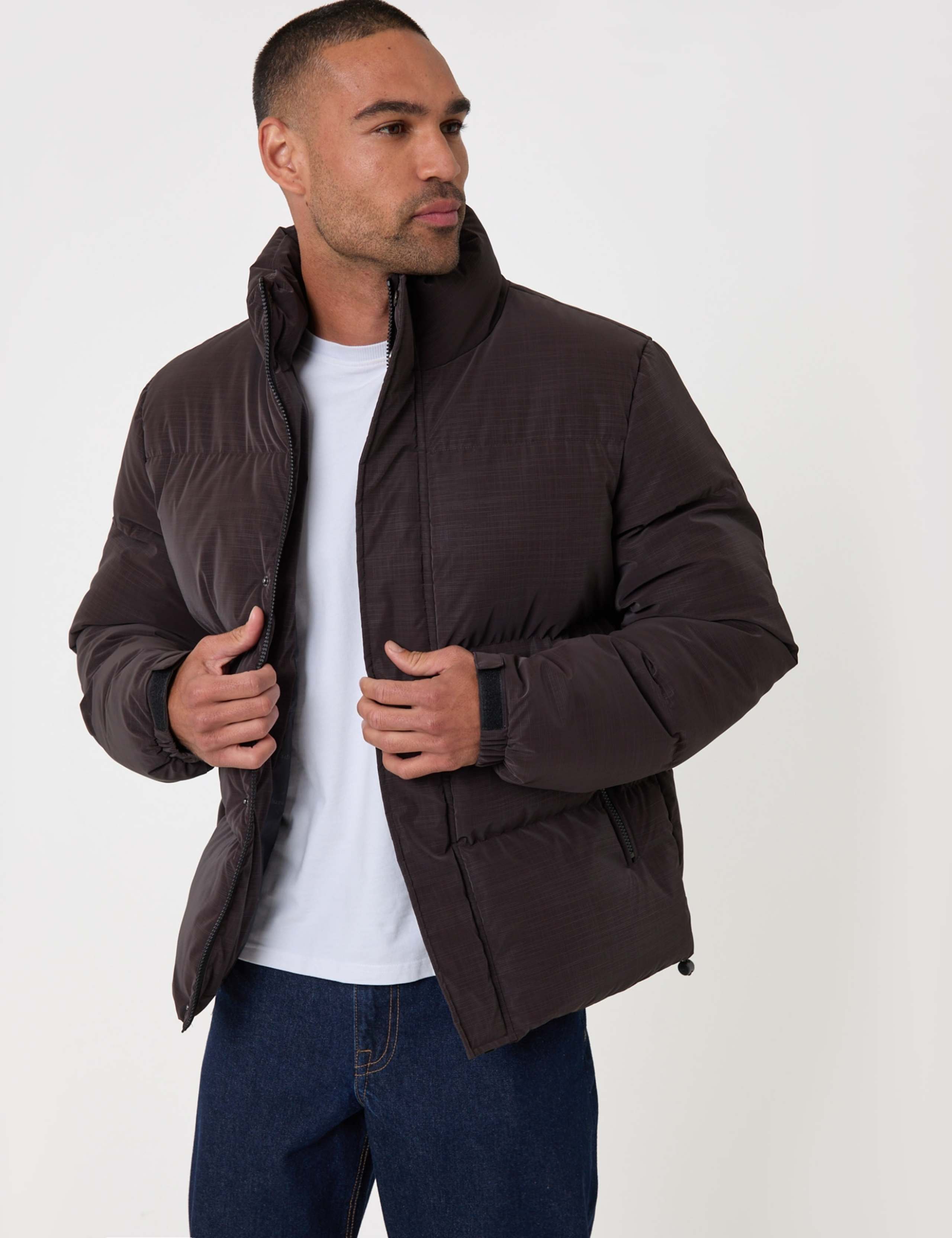 Padded Funnel Neck Puffer Coat