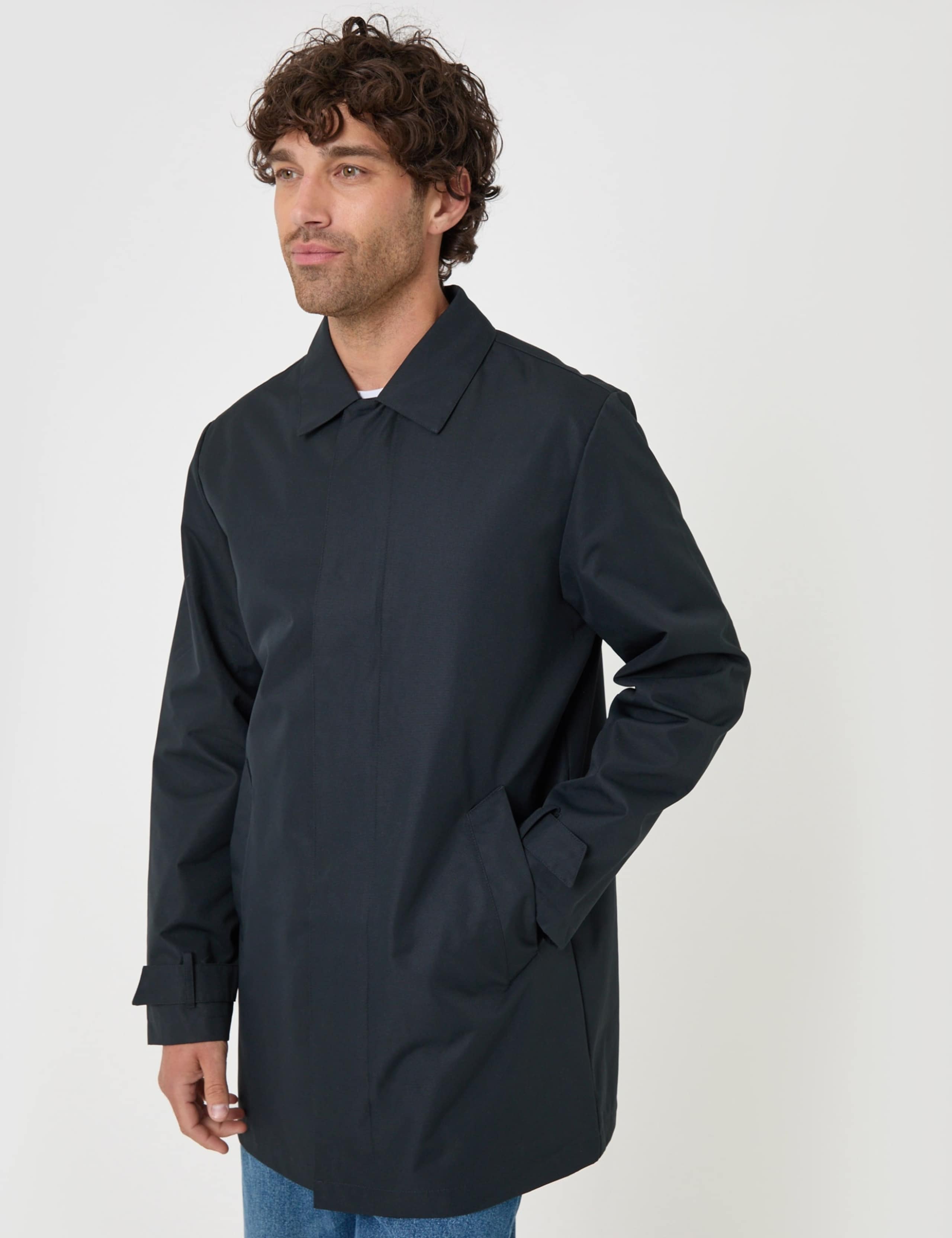 Showerproof Collared Longline Mac