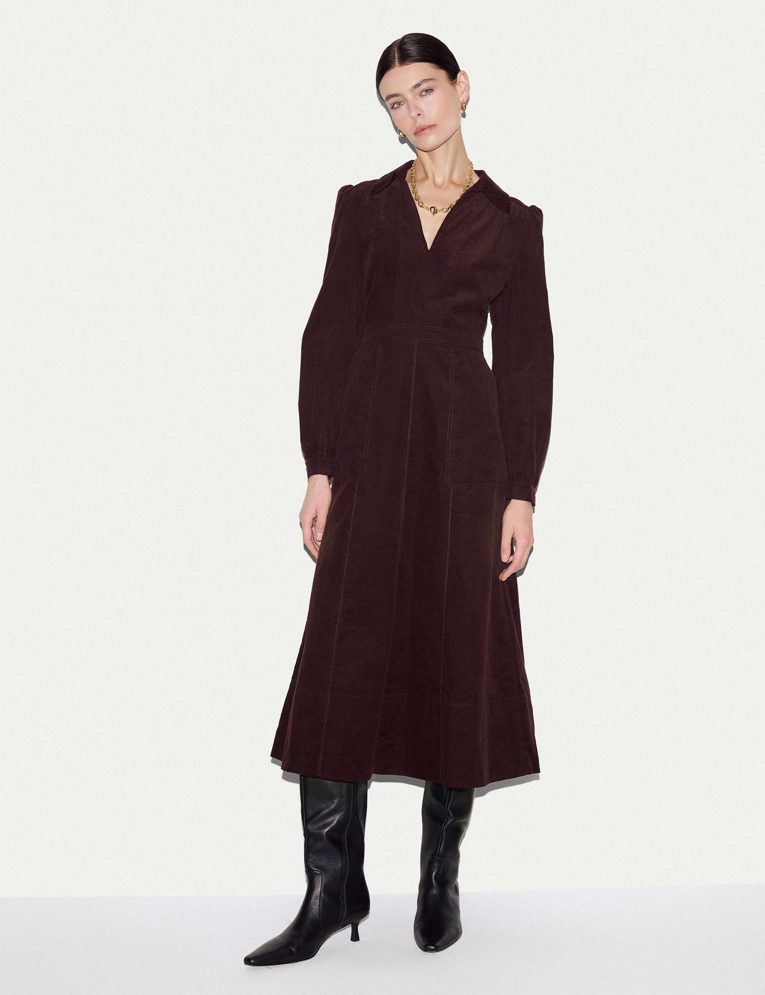 Cord Waisted Midi Dress