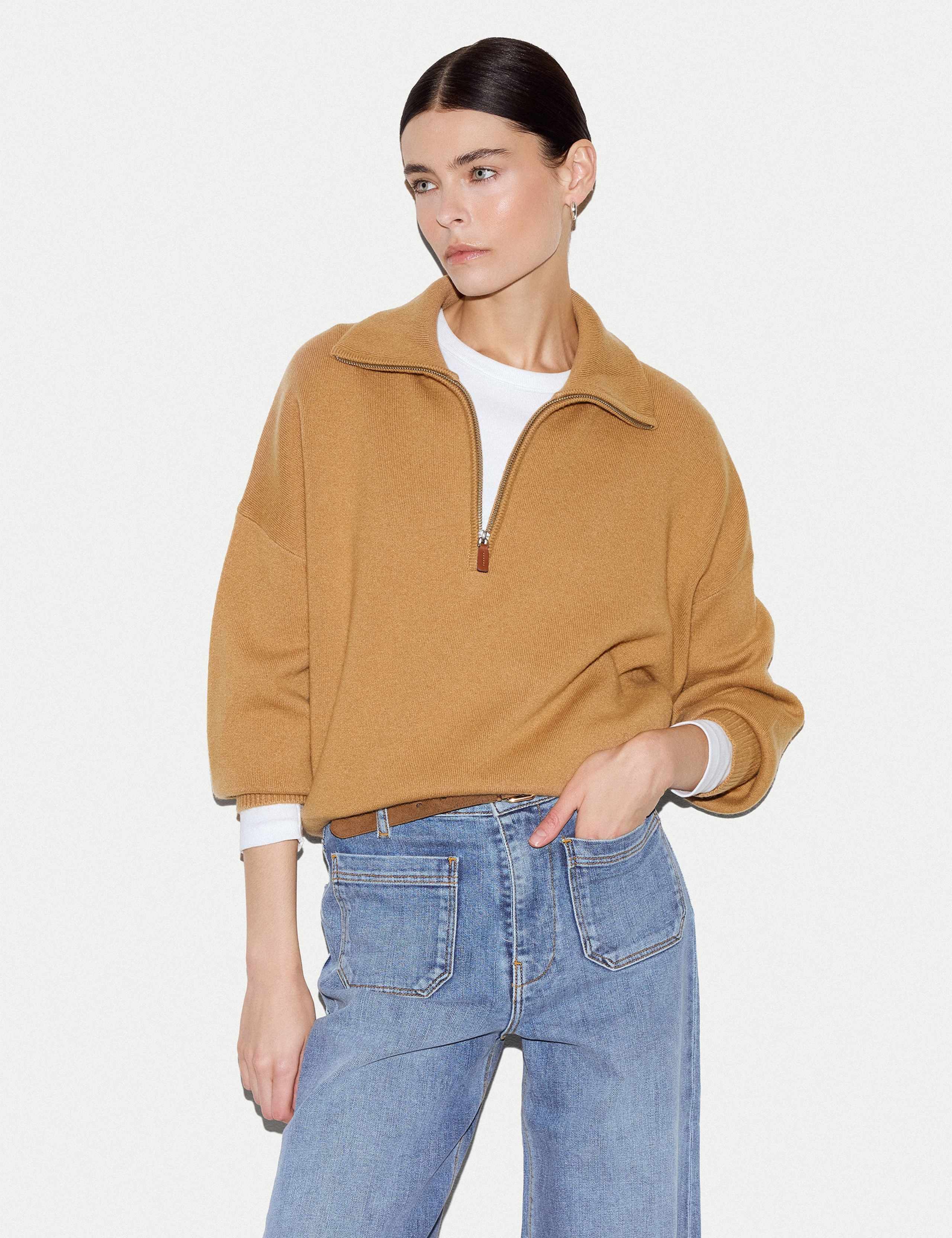 Double Faced Knit Half Zip Jumper