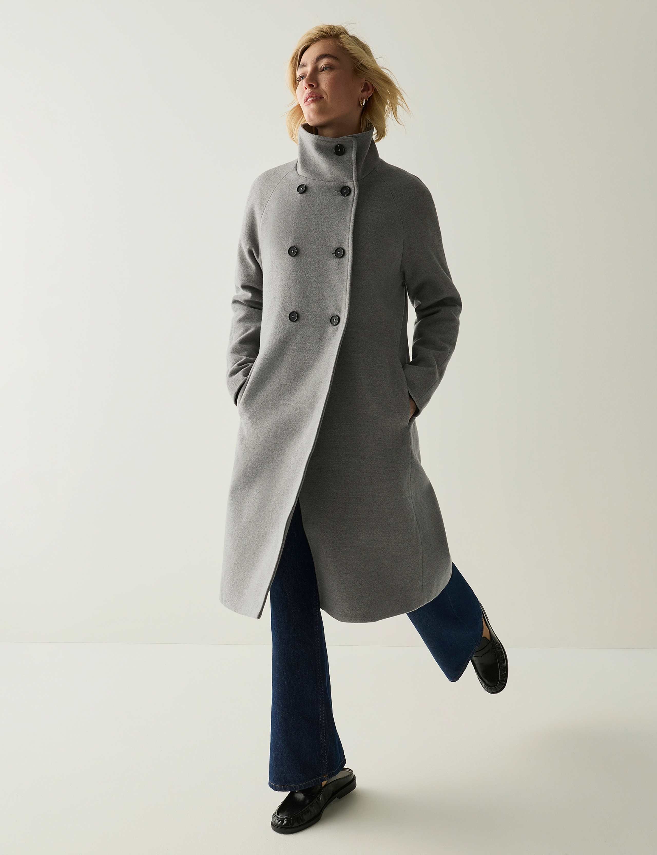 Showerproof Funnel Neck Longline Coat