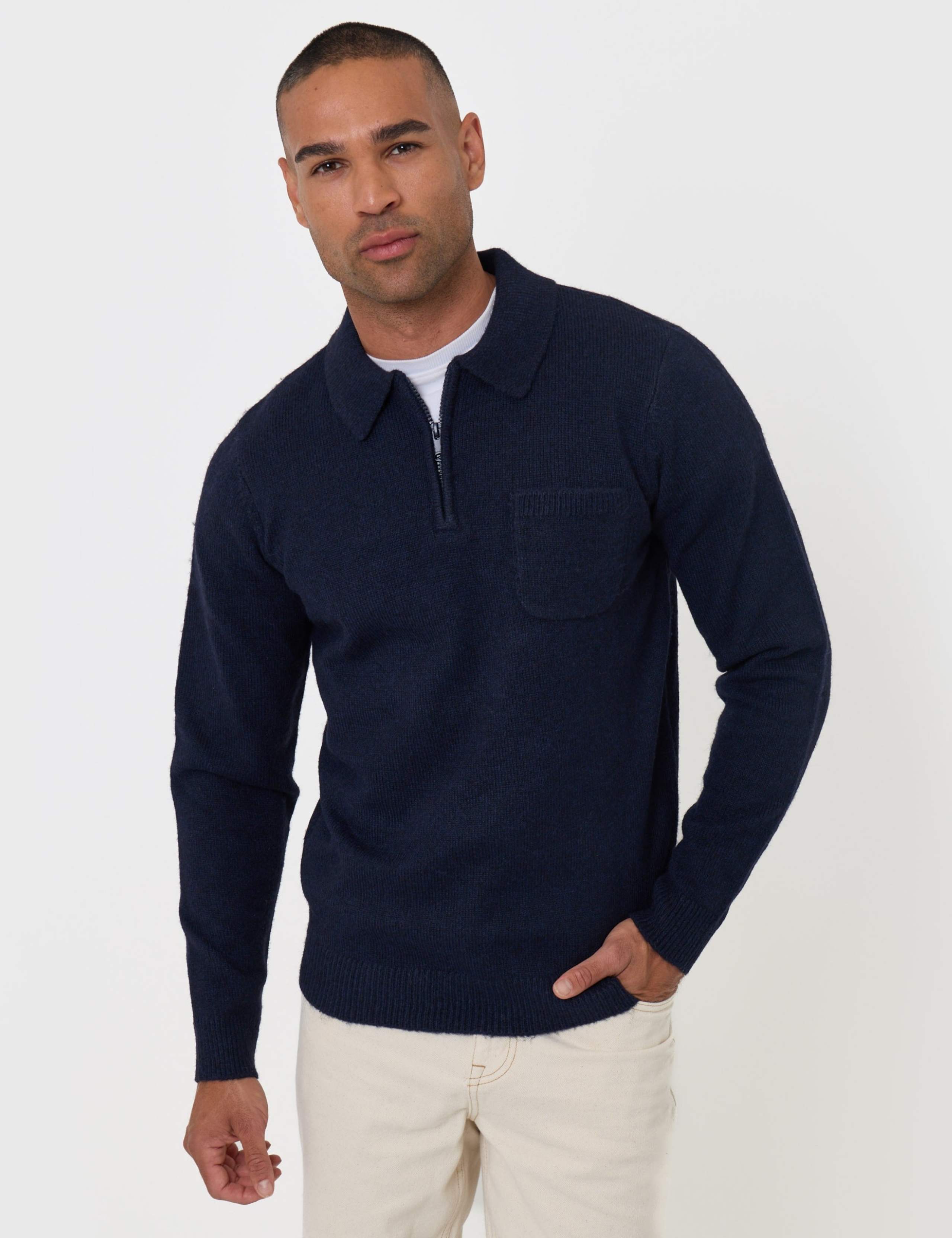 Jersey Stitch Quarter Zip Jumper