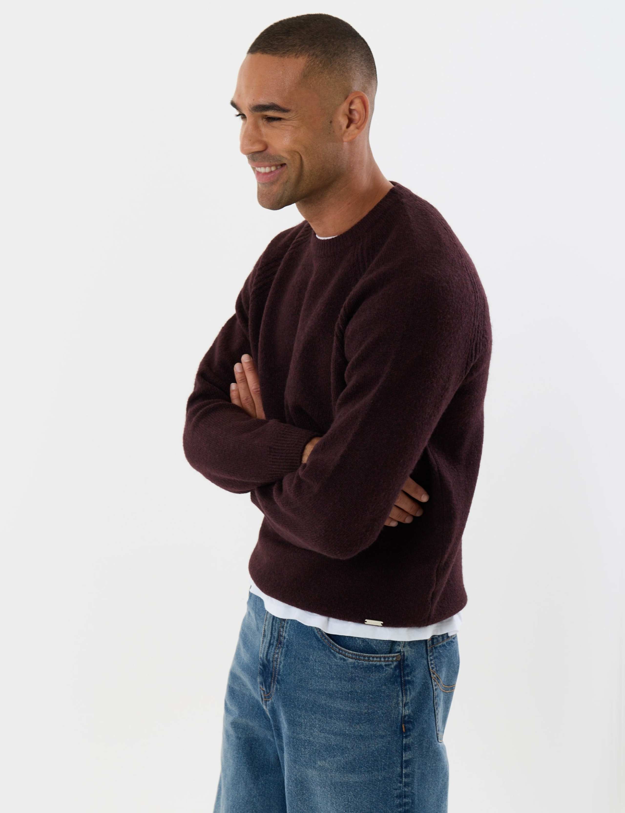 Ribbed Crew Neck Jumper