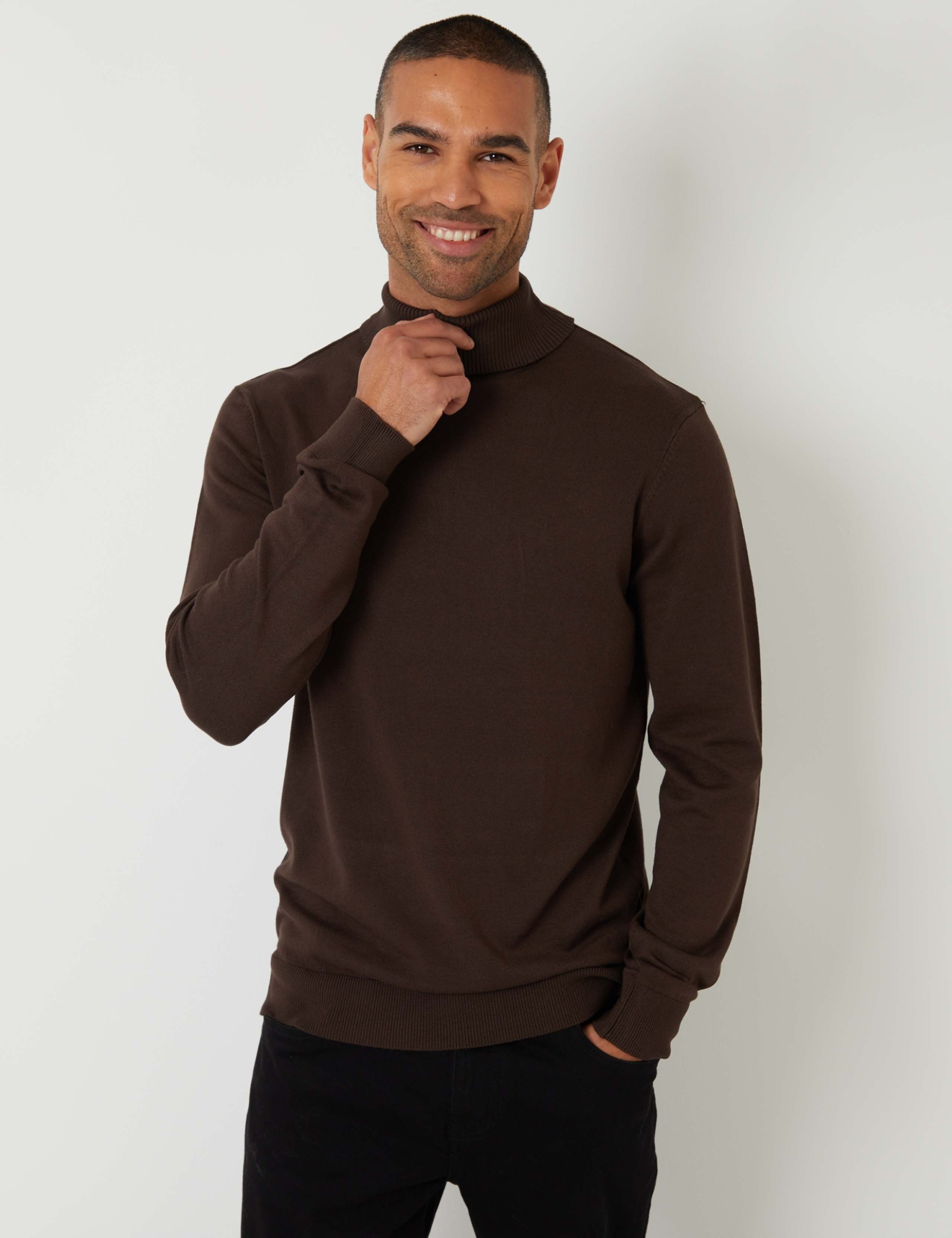 Ribbed Roll Neck Jumper