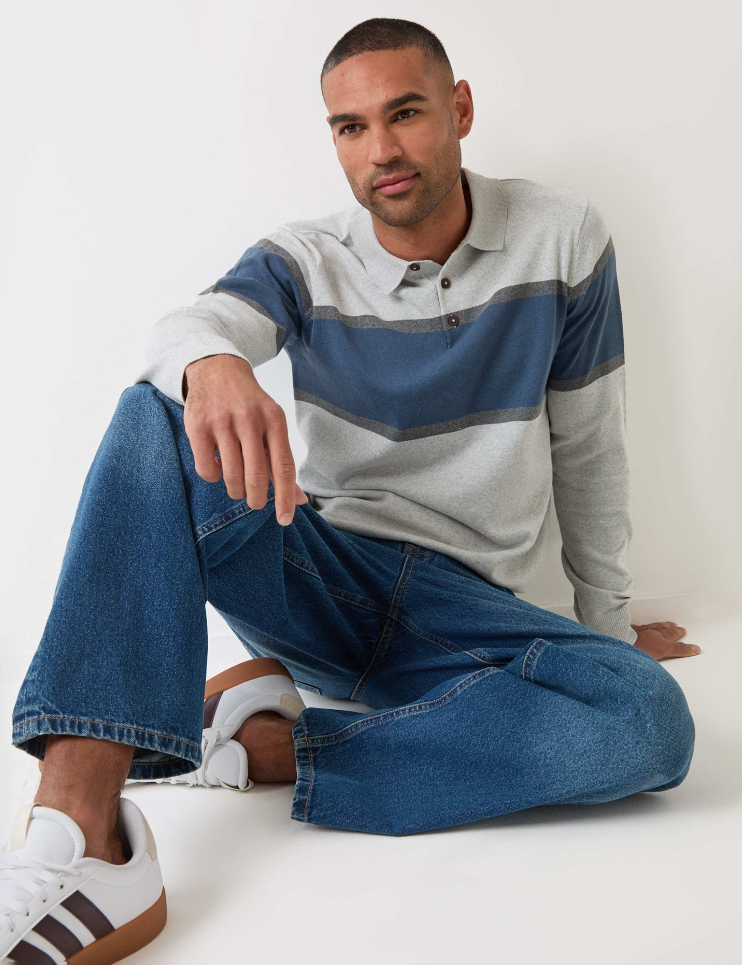Boxy Fit Cotton Rich Rugby Polo Shirt