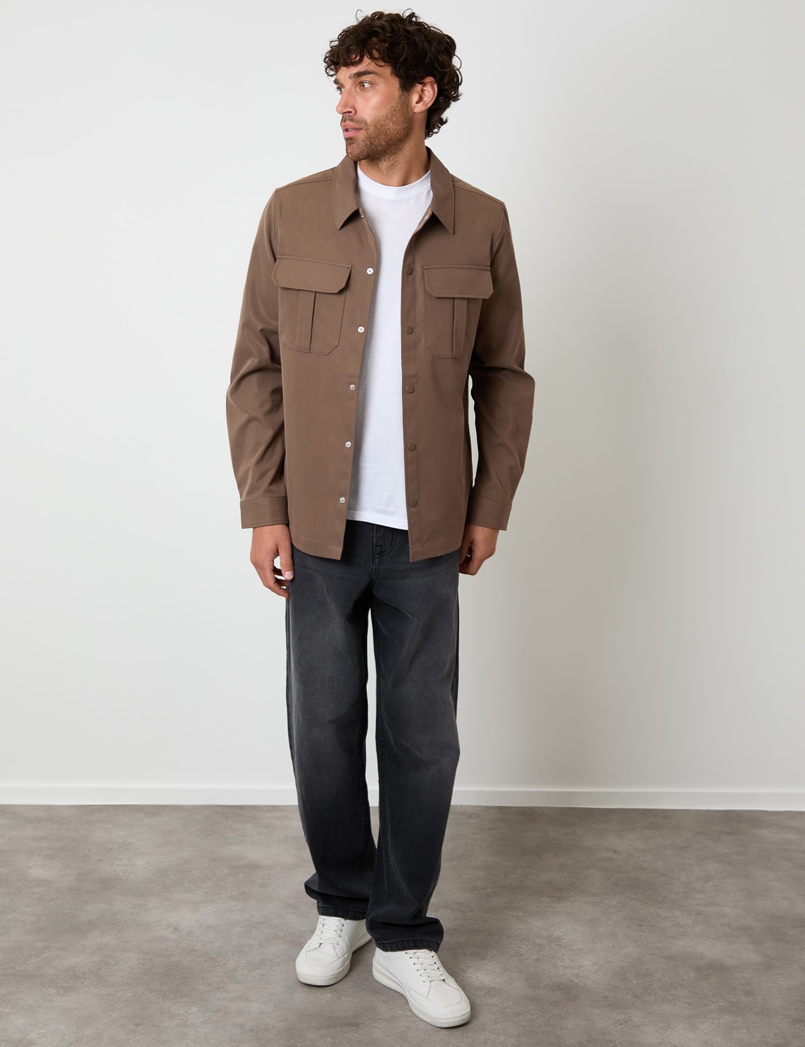 Stretch Twill Patch Pocket Overshirt