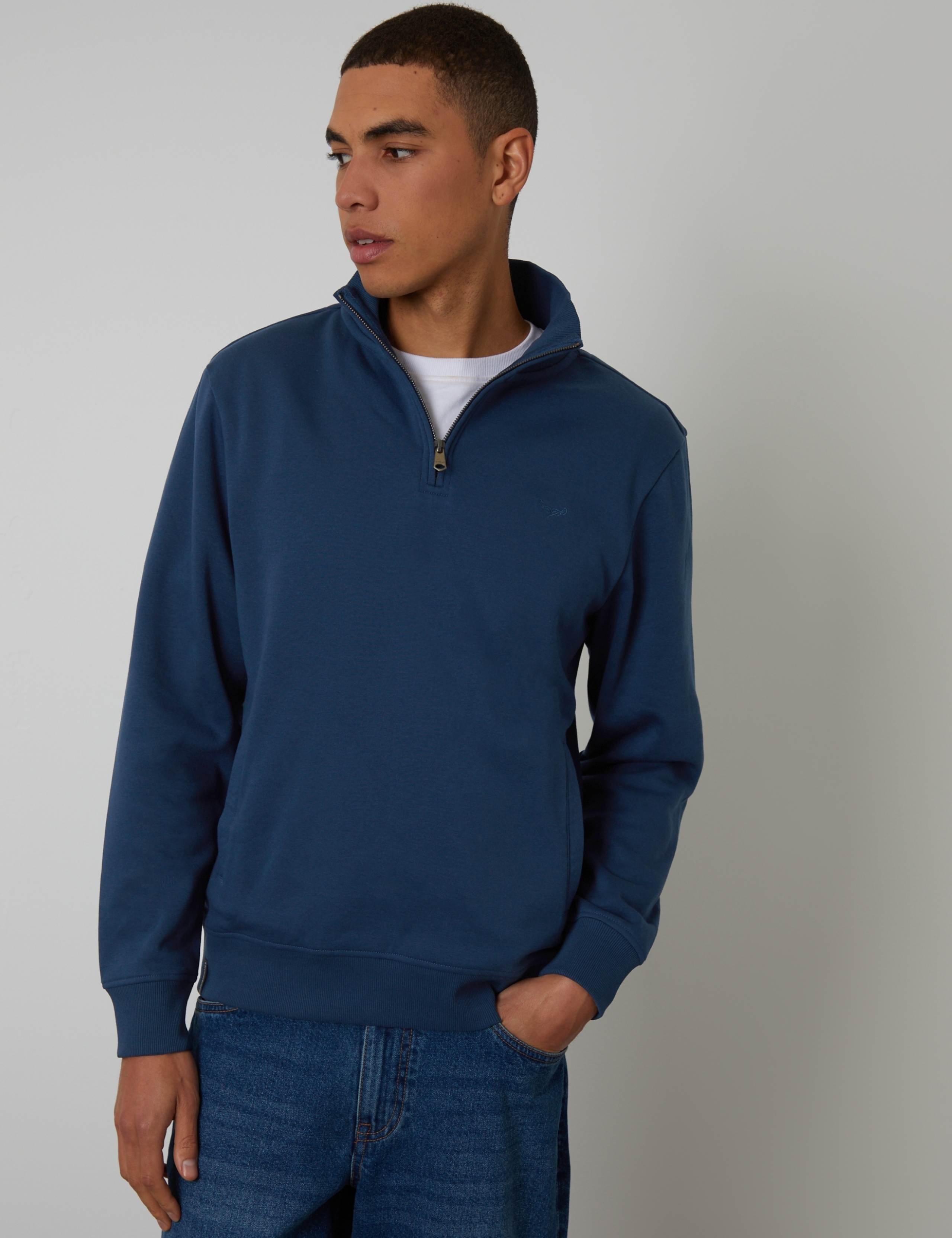 Cotton Rich Quarter Zip Sweatshirt
