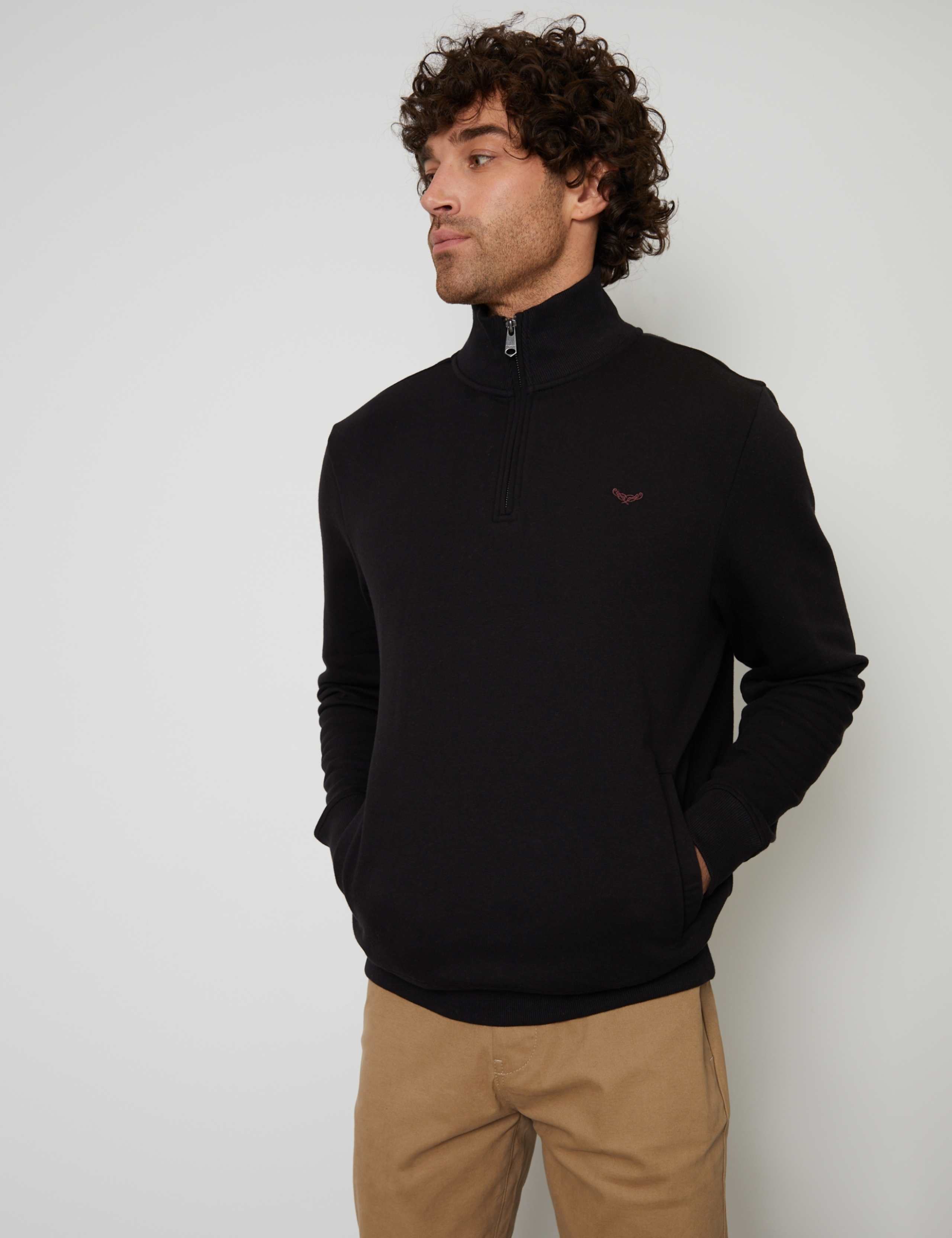 Cotton Rich Quarter Zip Sweatshirt
