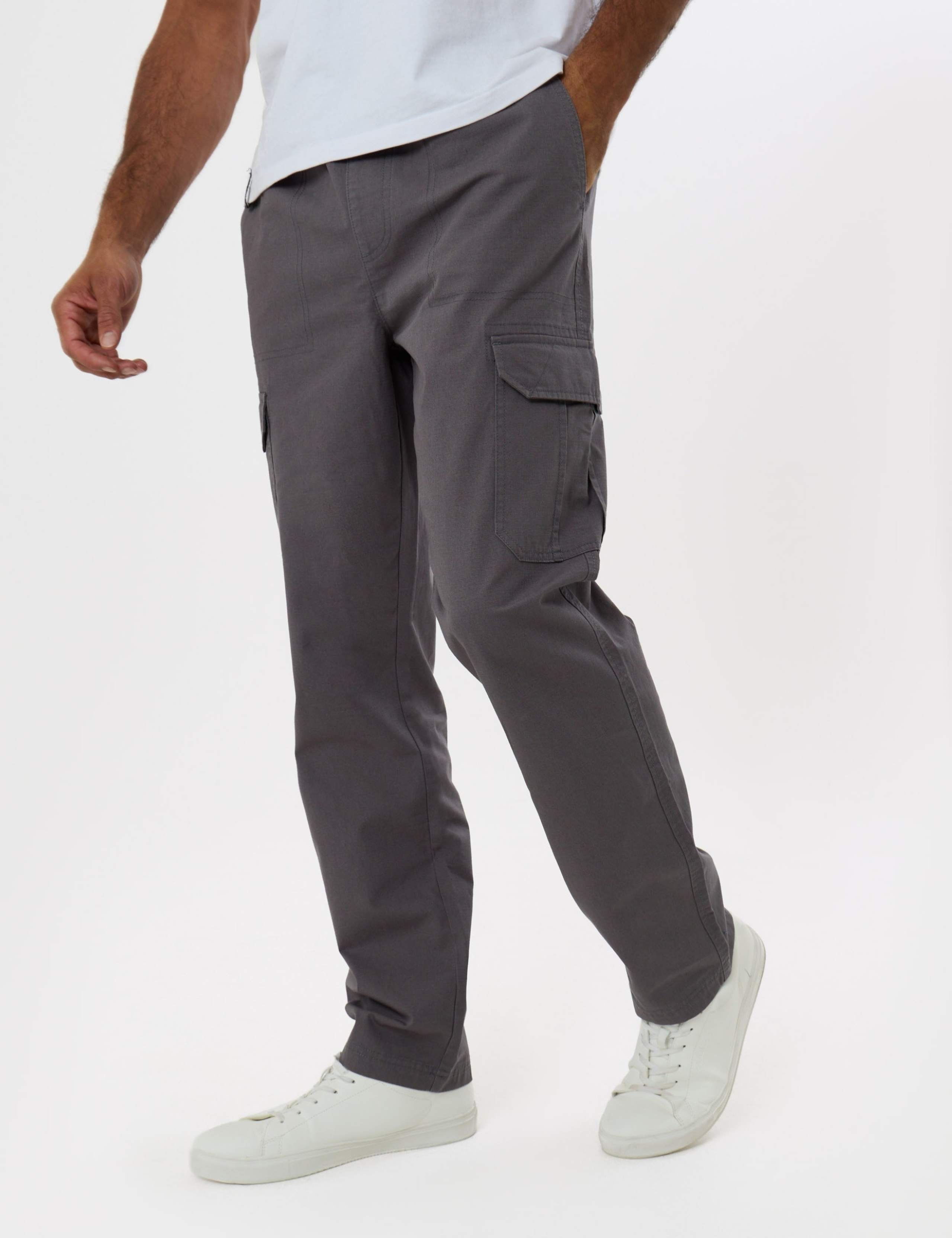 Regular Fit Cotton Cargo Trousers