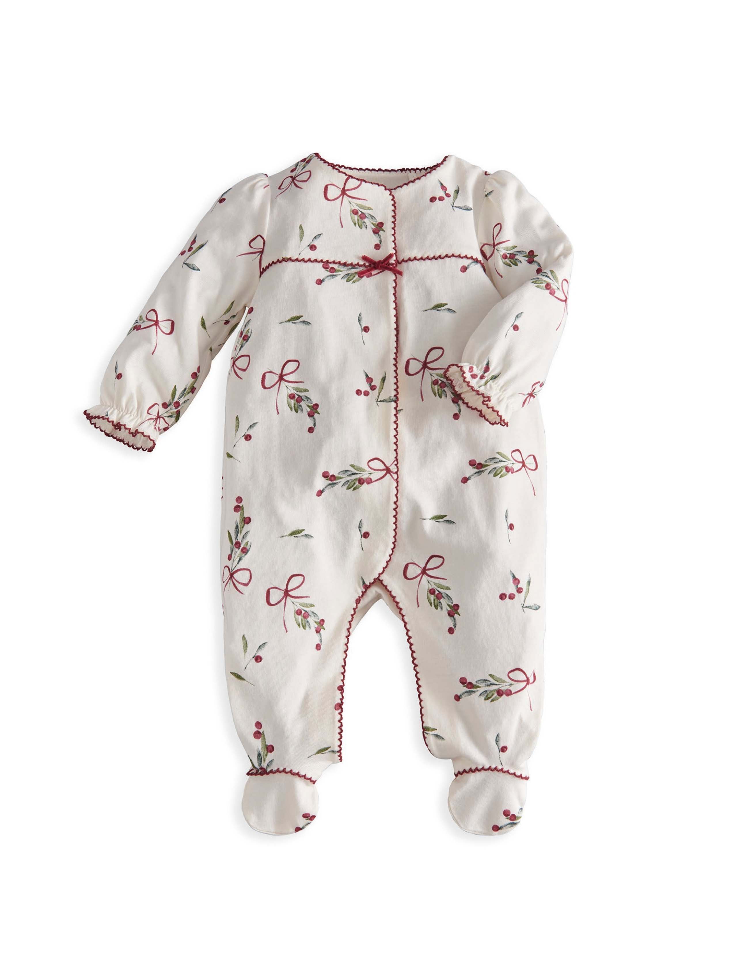Bow Print Christmas Sleepsuit