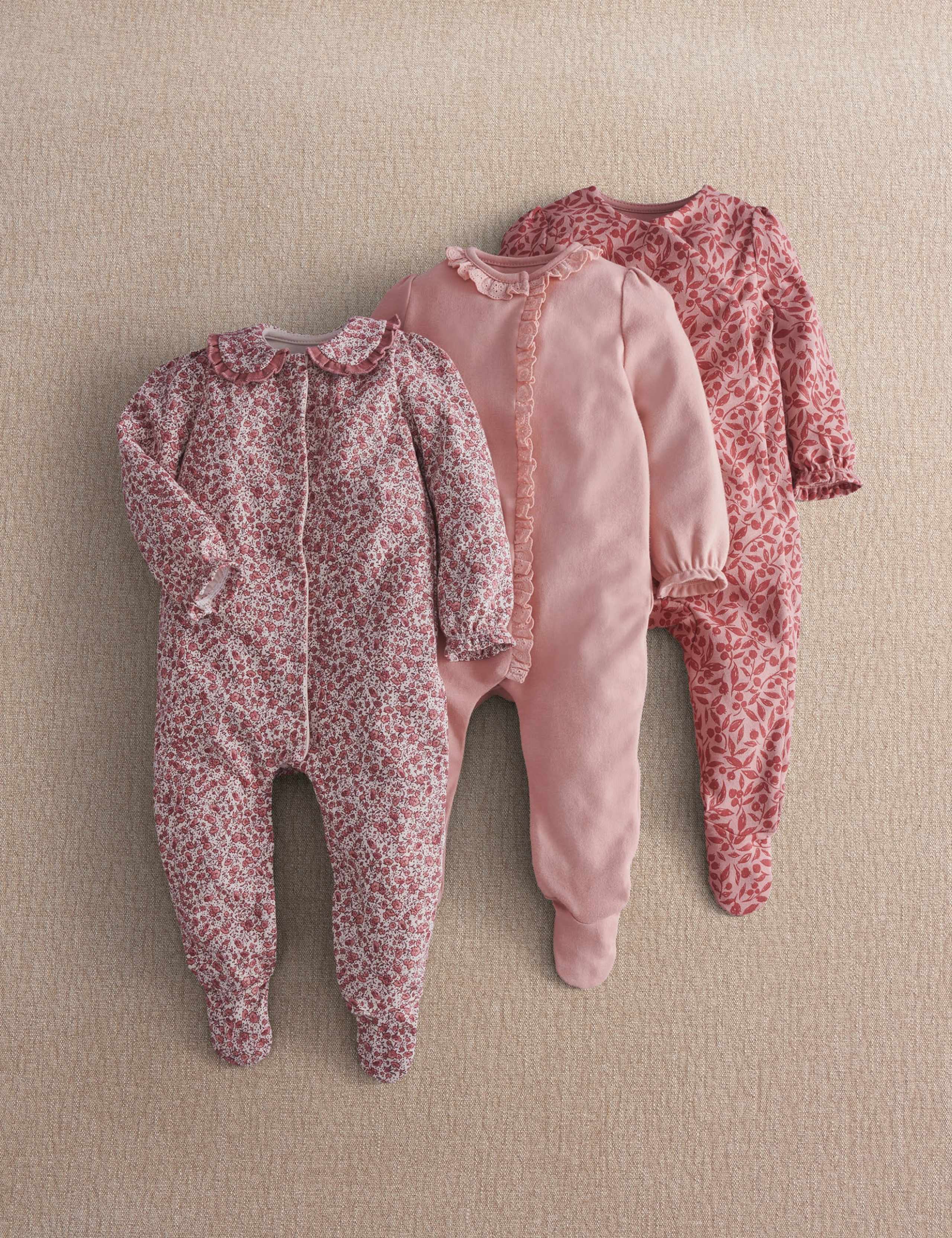 3 Pack Trailing Floral Sleepsuits