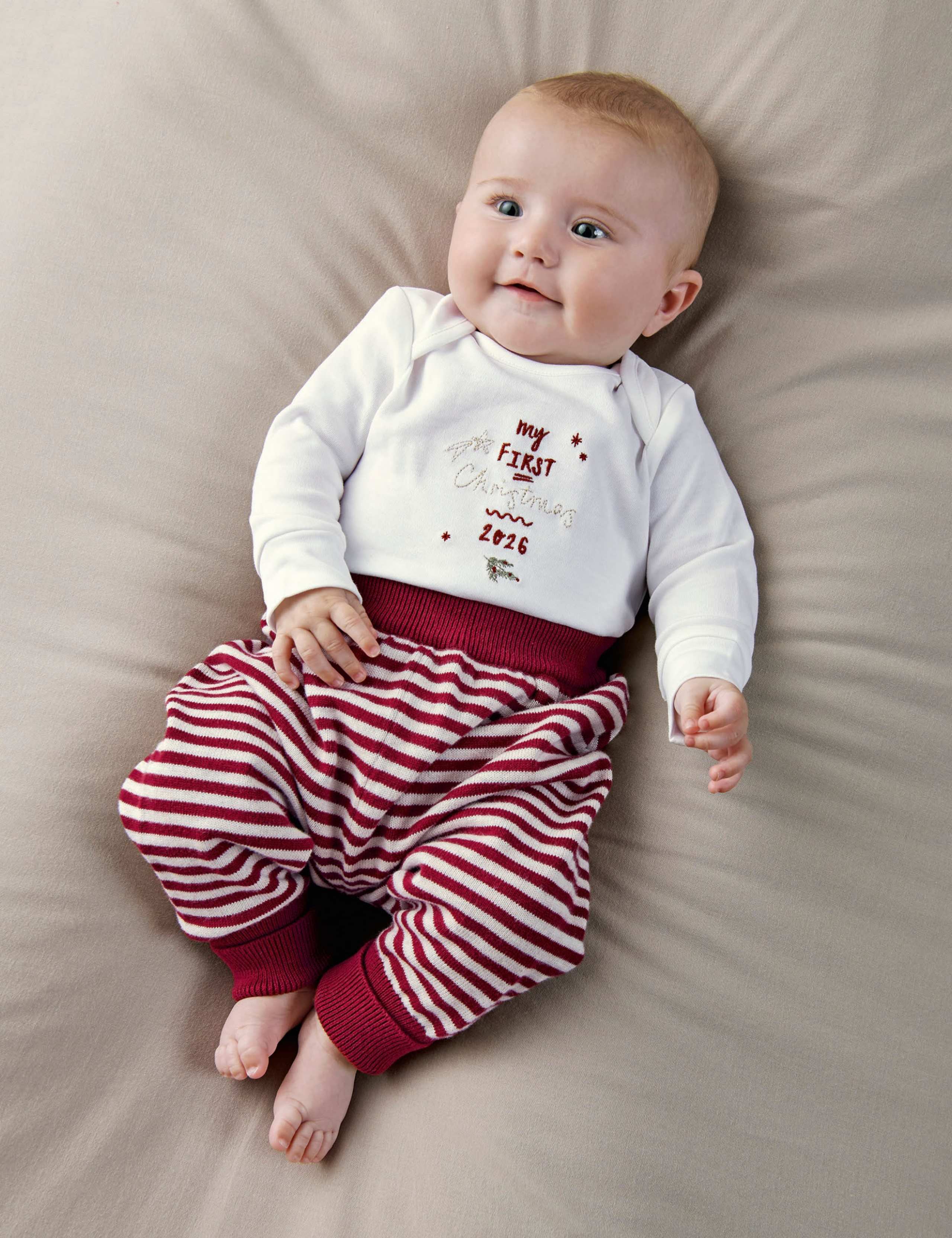 Pure Cotton My First Christmas Embroidered Bodysuit
