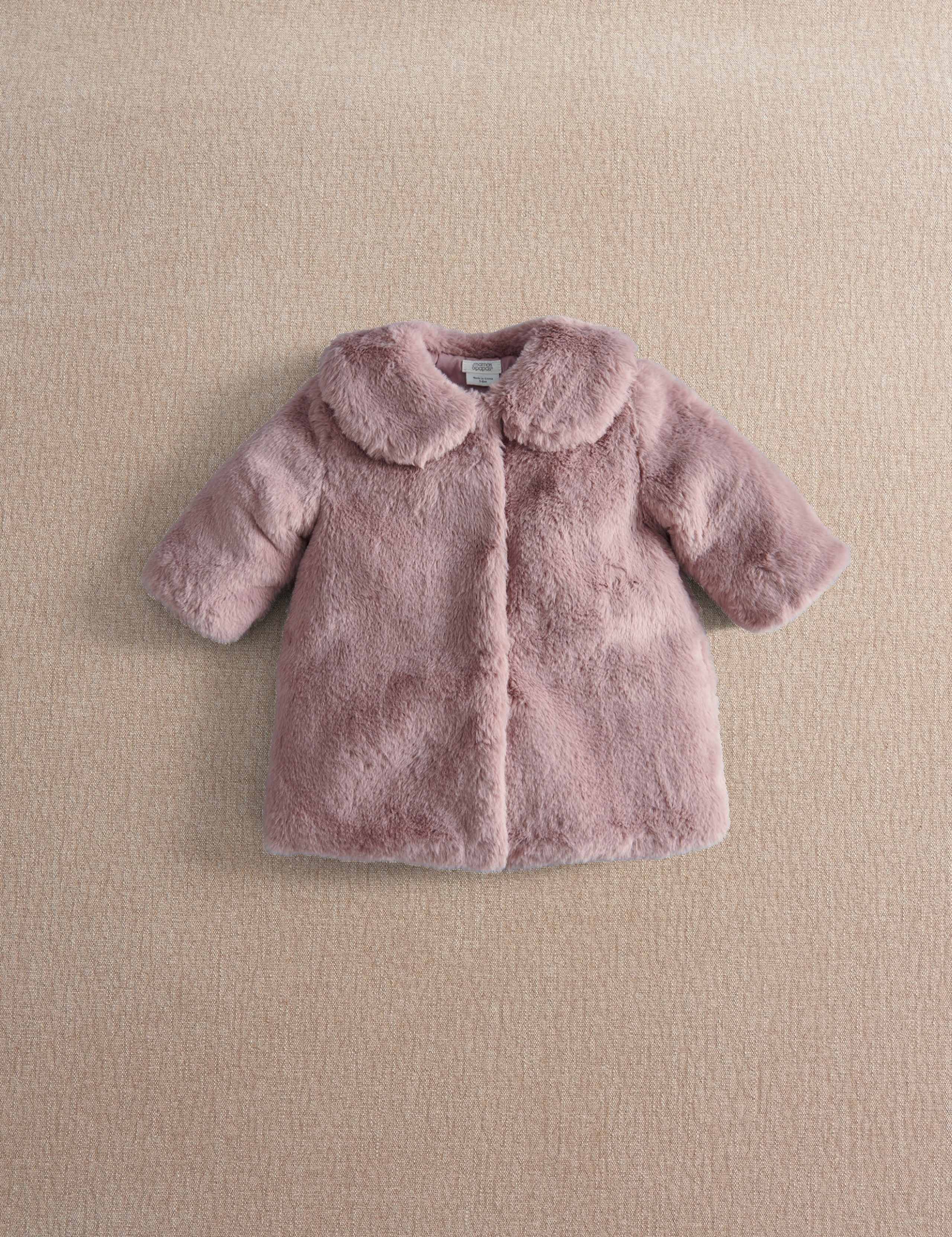 Faux Fur Peter Pan Collar Coat (0-3 Yrs)