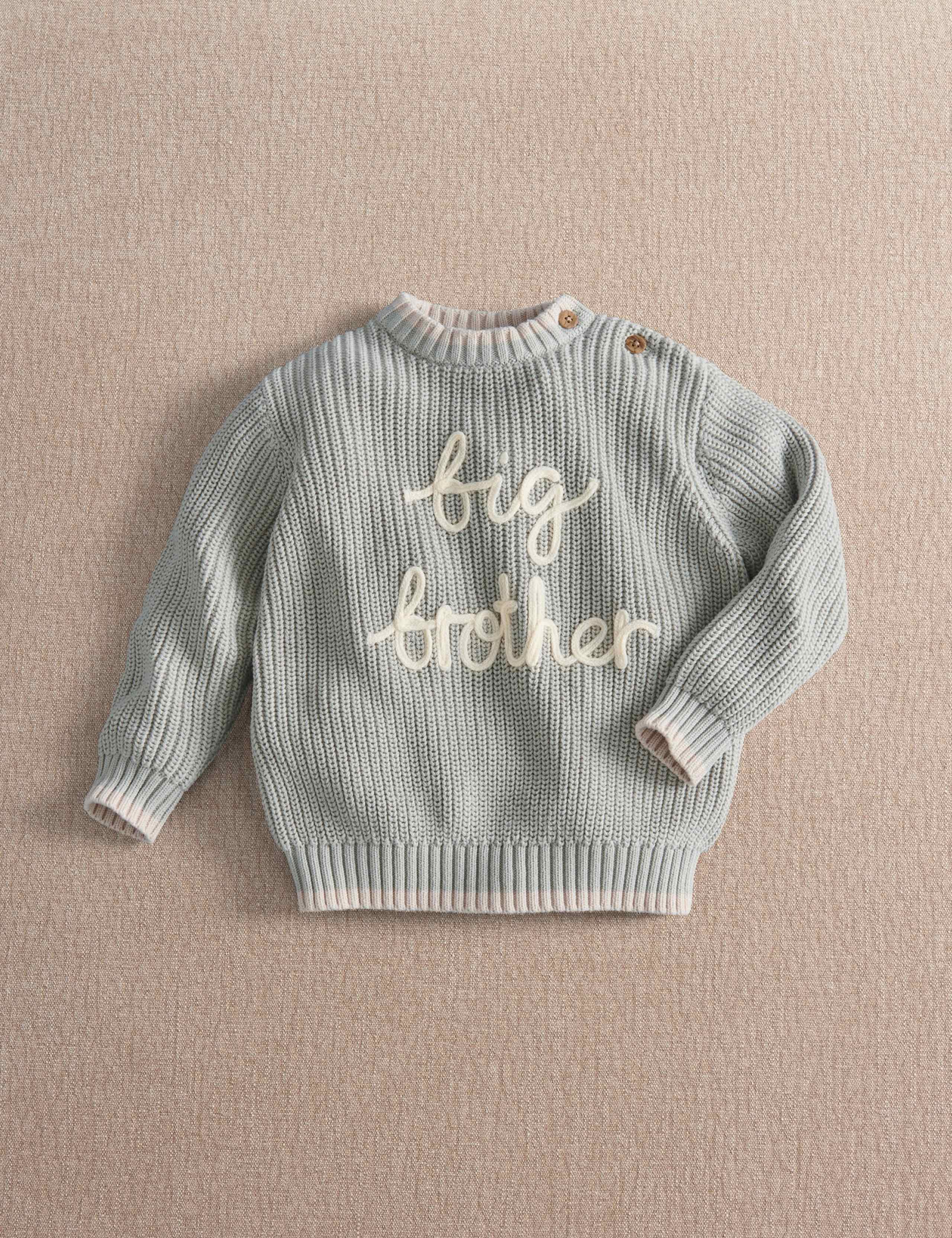 Pure Cotton Cable Knit Big Brother Jumper (0-4 Yrs)