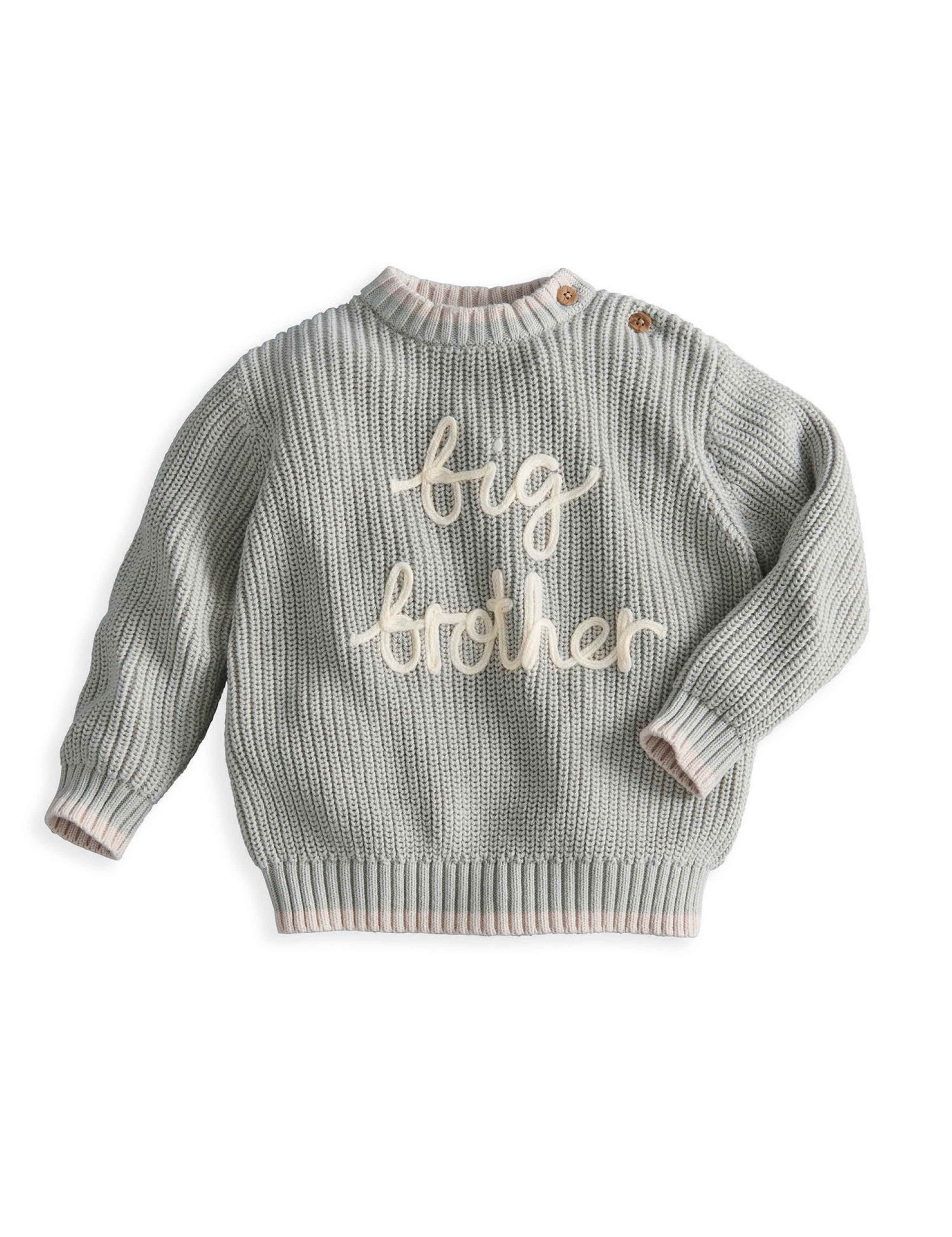 Pure Cotton Cable Knit Big Brother Jumper (0-4 Yrs)
