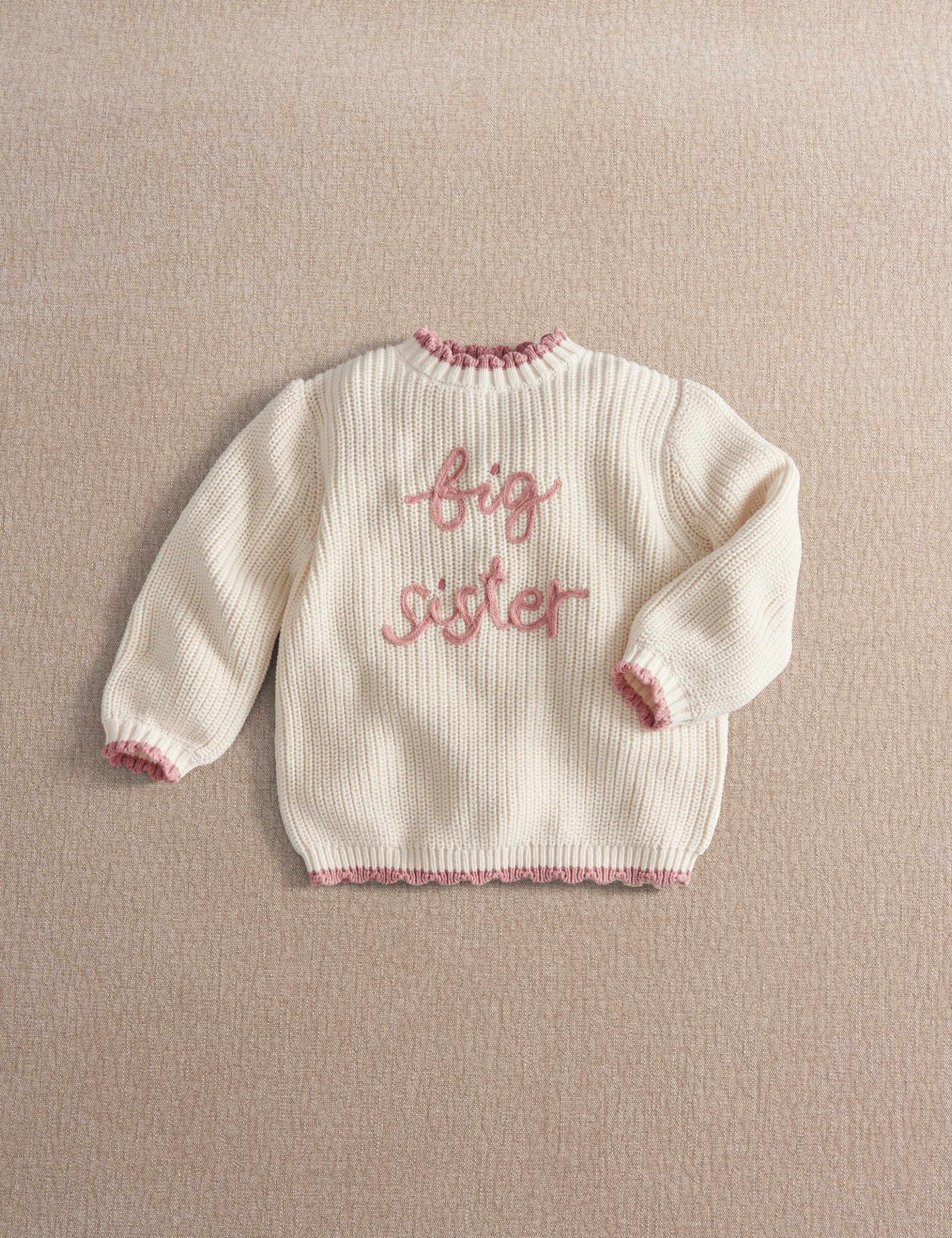 Pure Cotton Cable Knit Big Sister Jumper (0-4 Yrs)