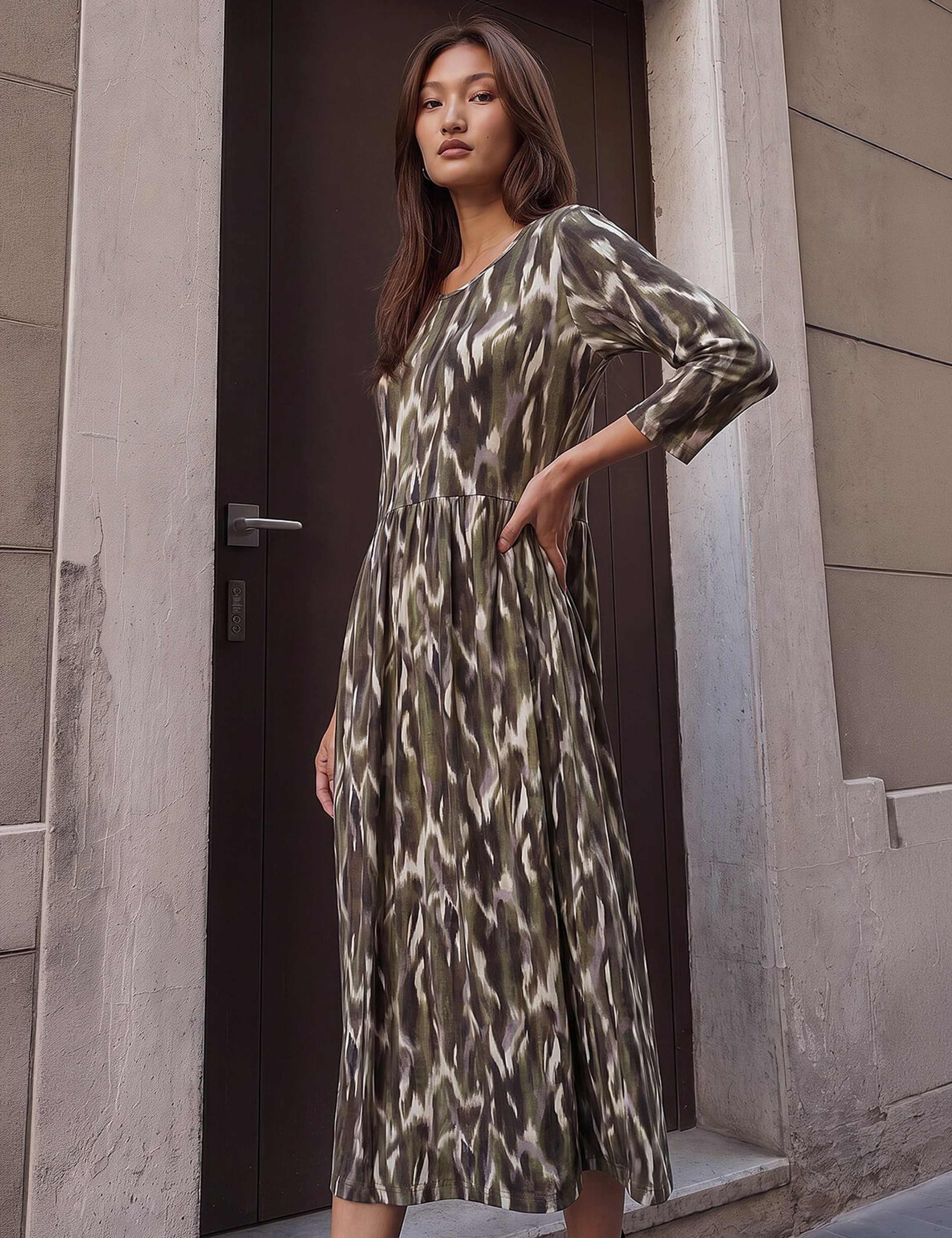 Printed Midi Dress