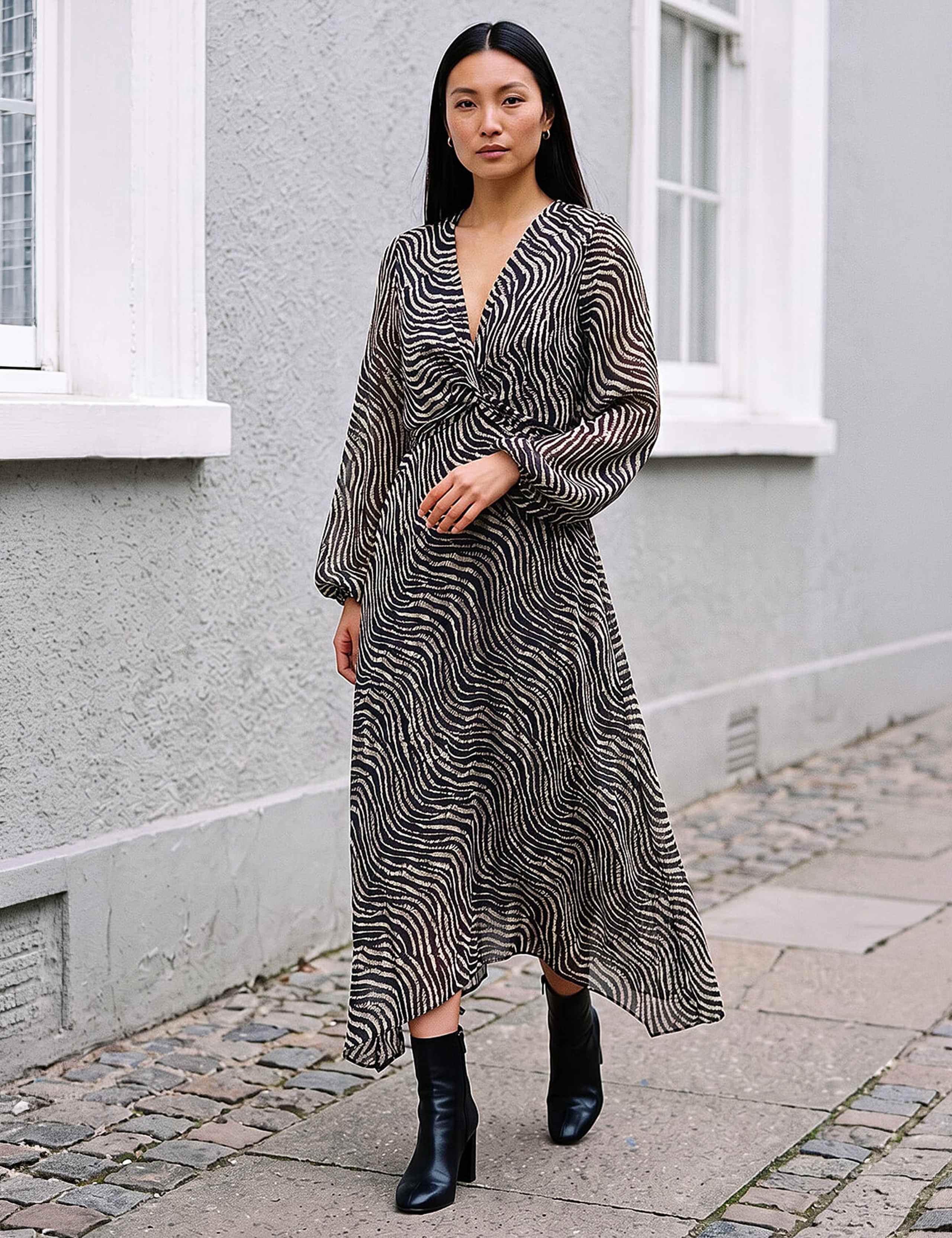 Animal Twist Front Dress